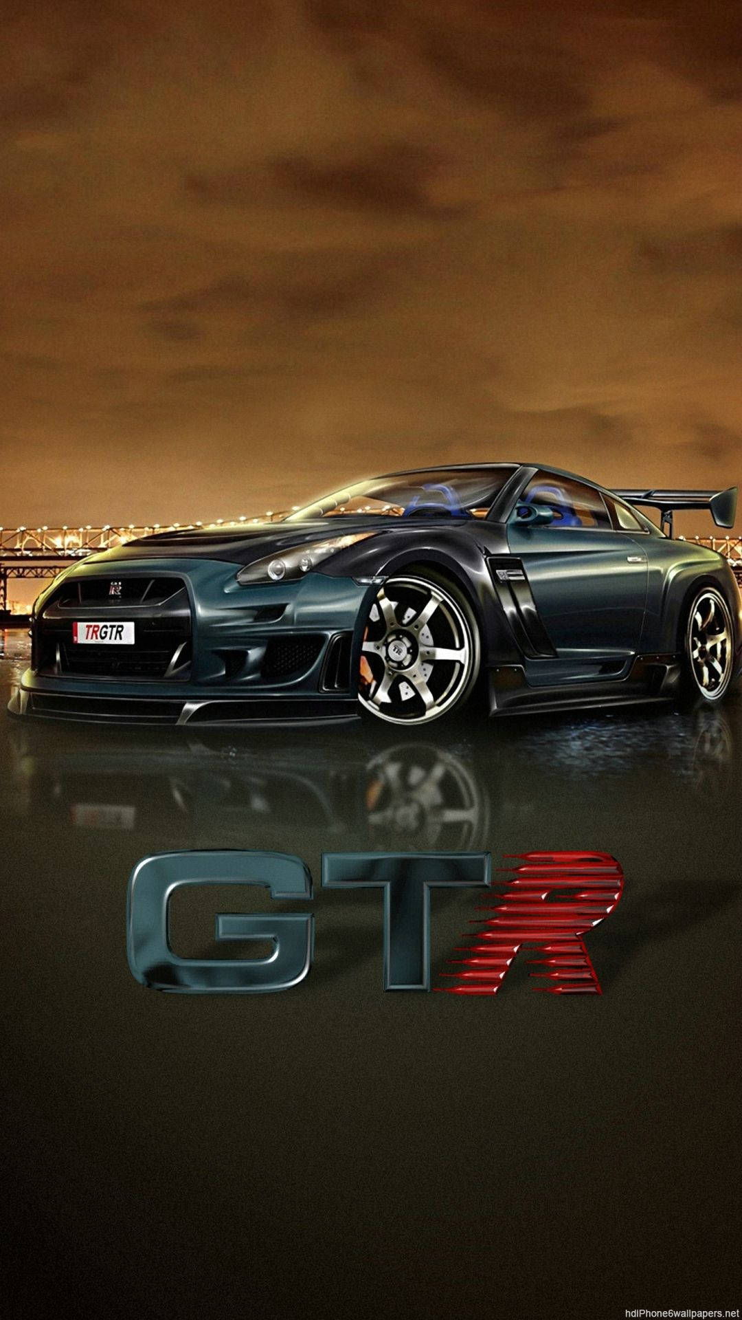 Black Nissan Gtr Car iPhone Wallpaper