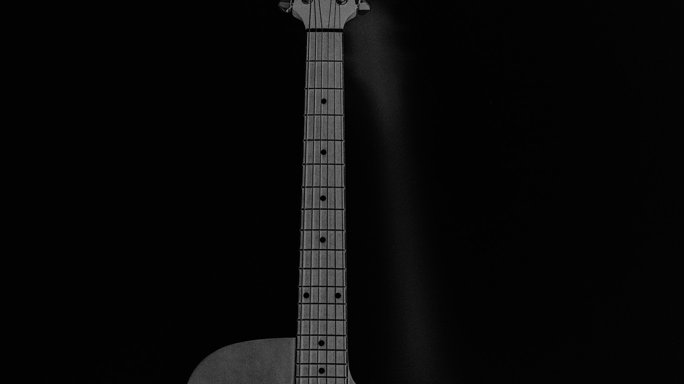 wallpaper for desktop, laptop. guitar art bw dark music song black