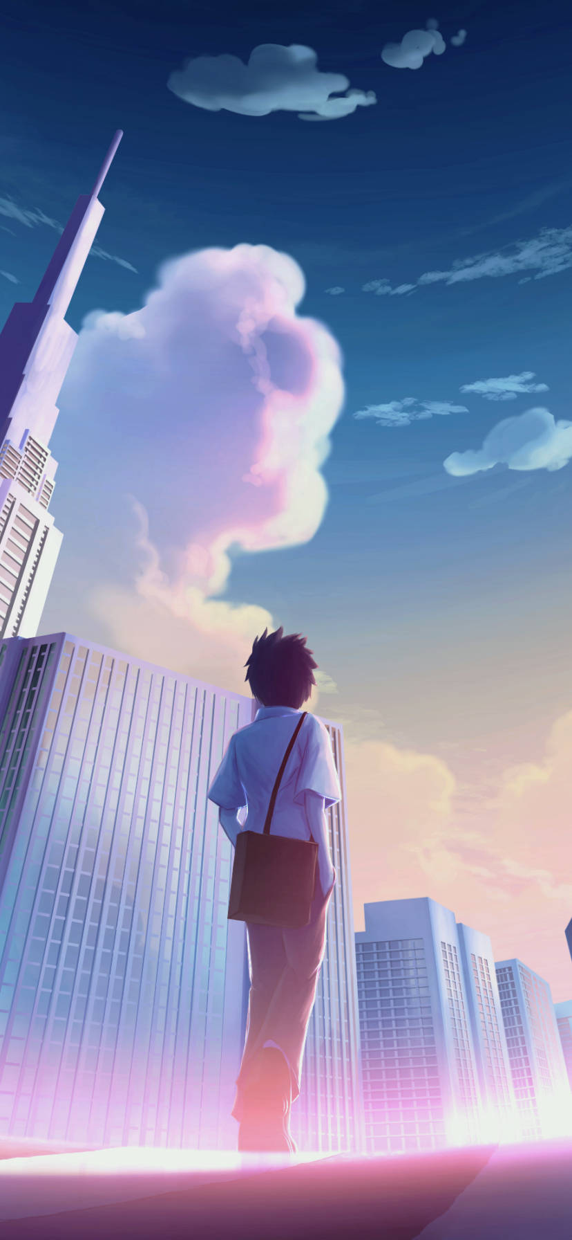 Download Your Name iPhone Taki Skyscrapers Wallpaper