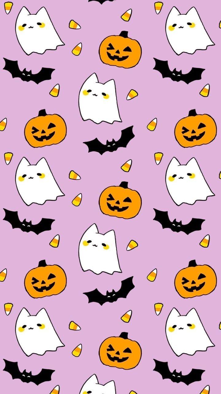 Pastel Halloween Phone Wallpaper, Background, Cute