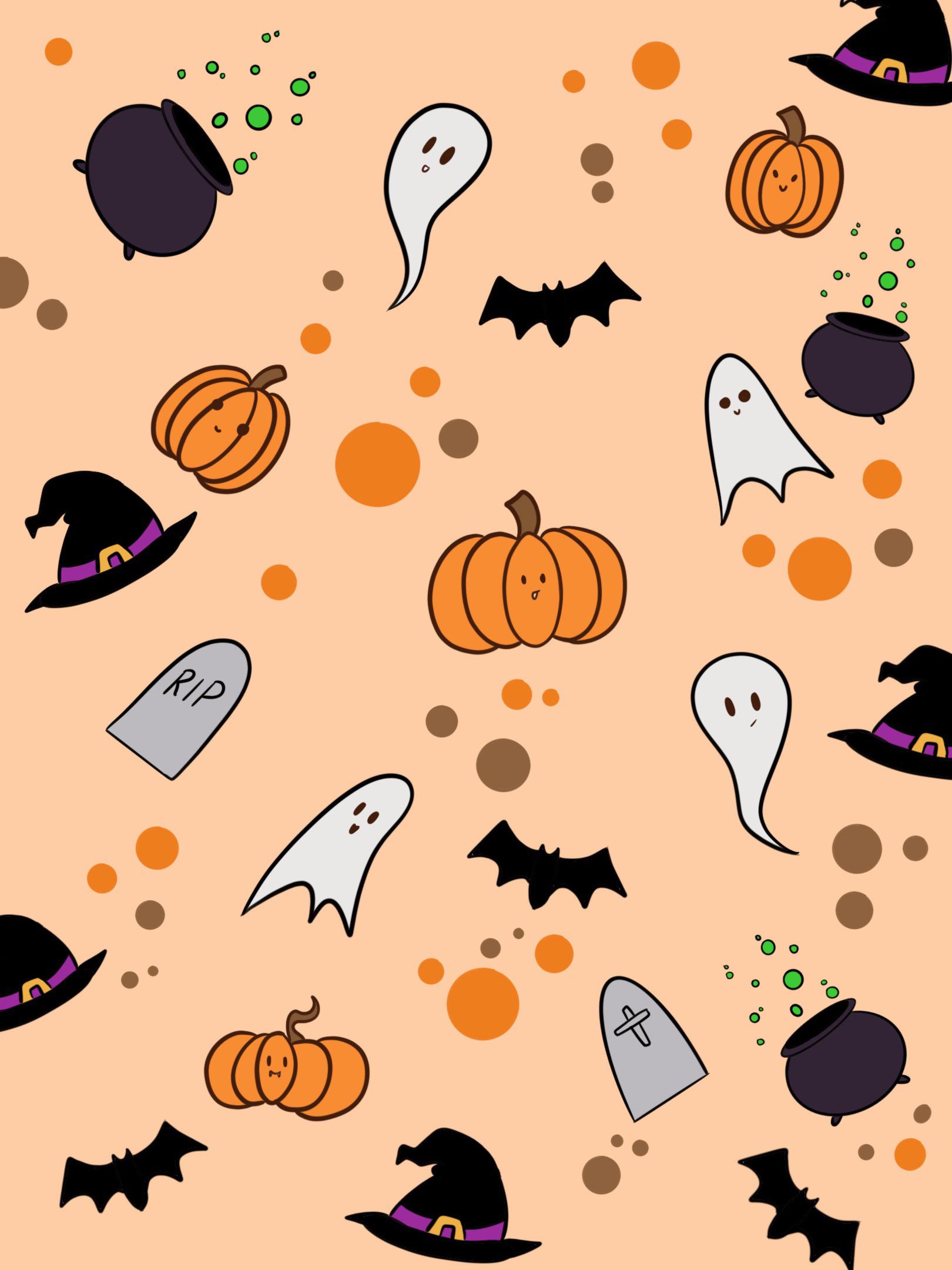 Simple little spooky phone background I drew today!