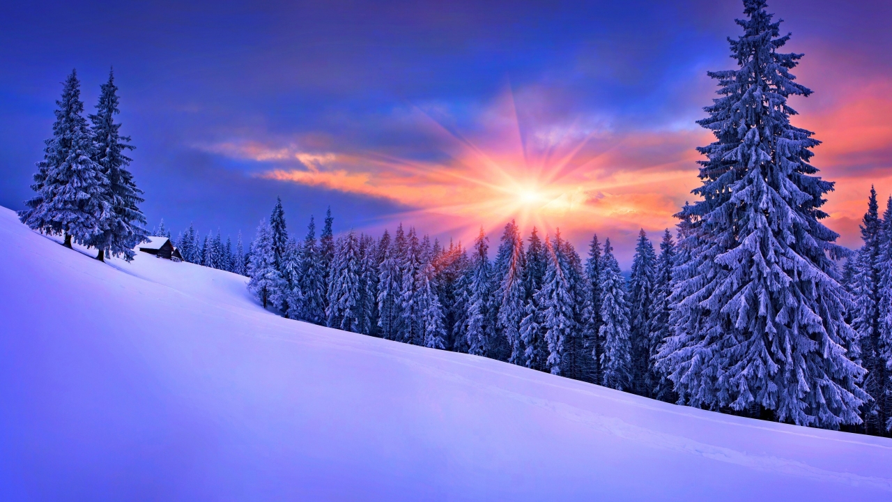 Late Winter Sunset 1280 x 720 HDTV 720p Wallpaper
