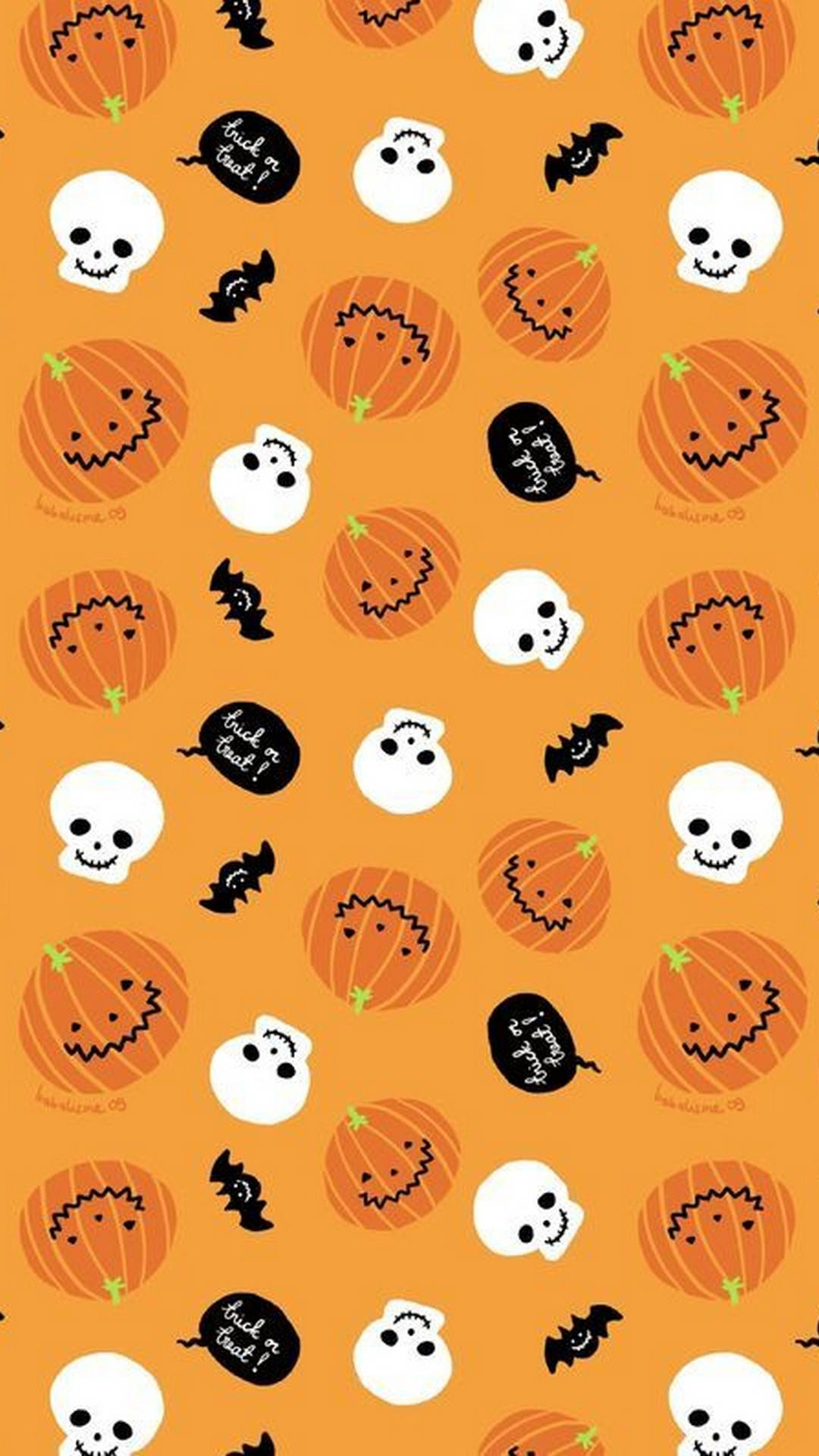 Download Cute Halloween iPhone Spooky Pattern Wallpaper