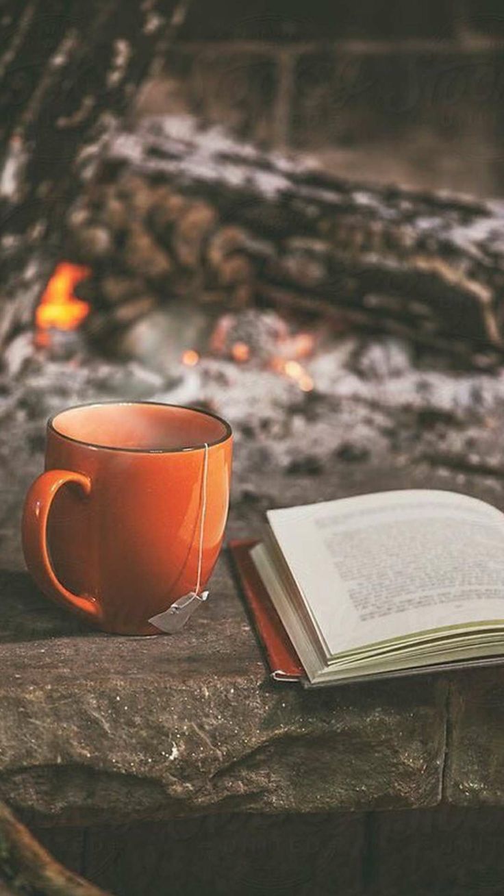 Tea and a good book. Christmas aesthetic wallpaper, Fall wallpaper, Vintage aesthetic