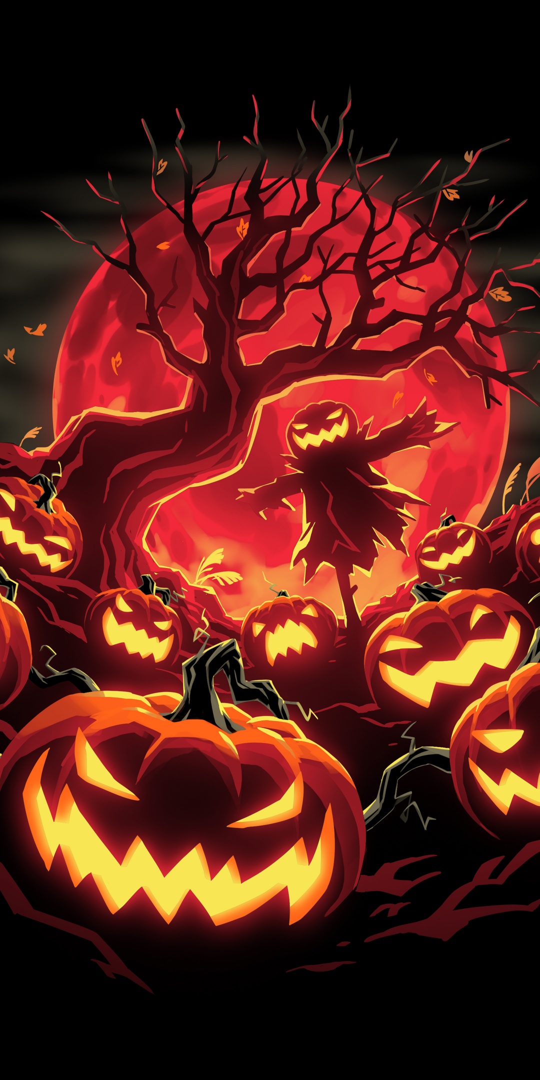 Halloween pumpkins Wallpaper 4K, Haunted, Scarecrow, 5K
