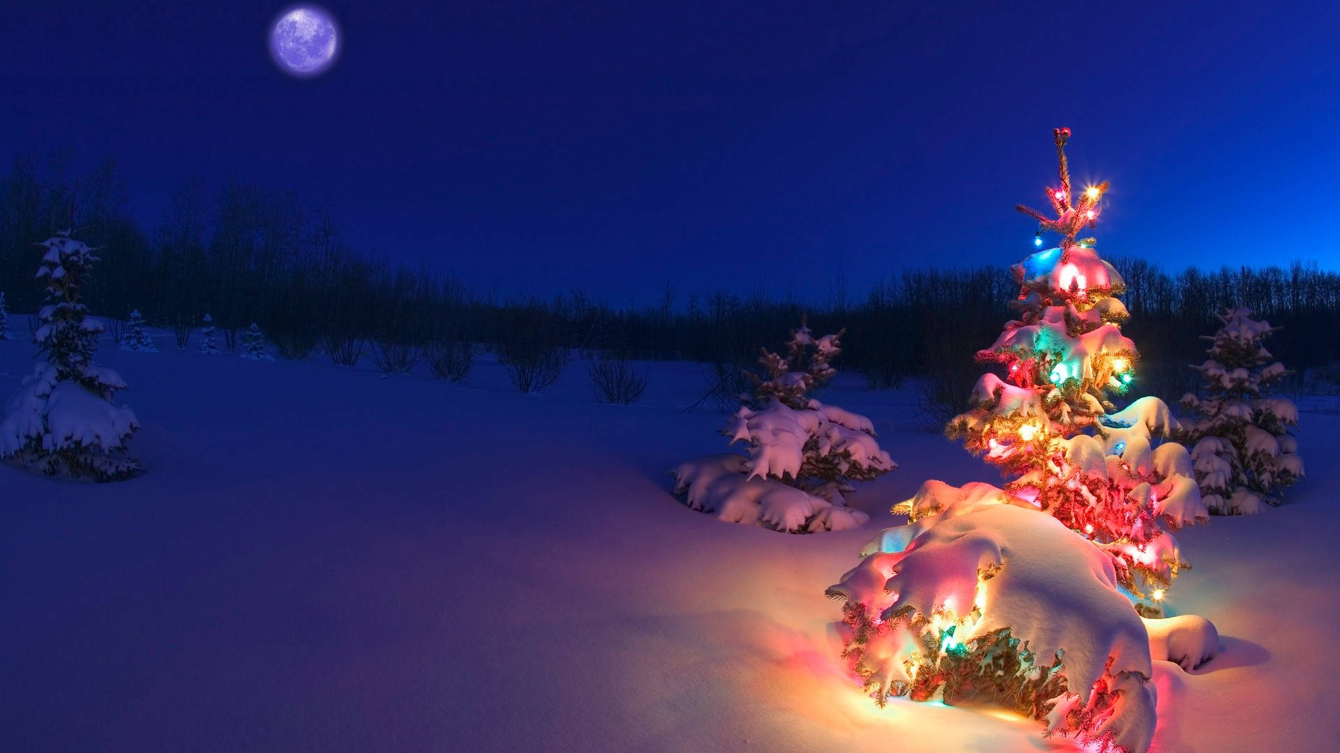 Download Evening Winter Merry Christmas HD Wallpaper