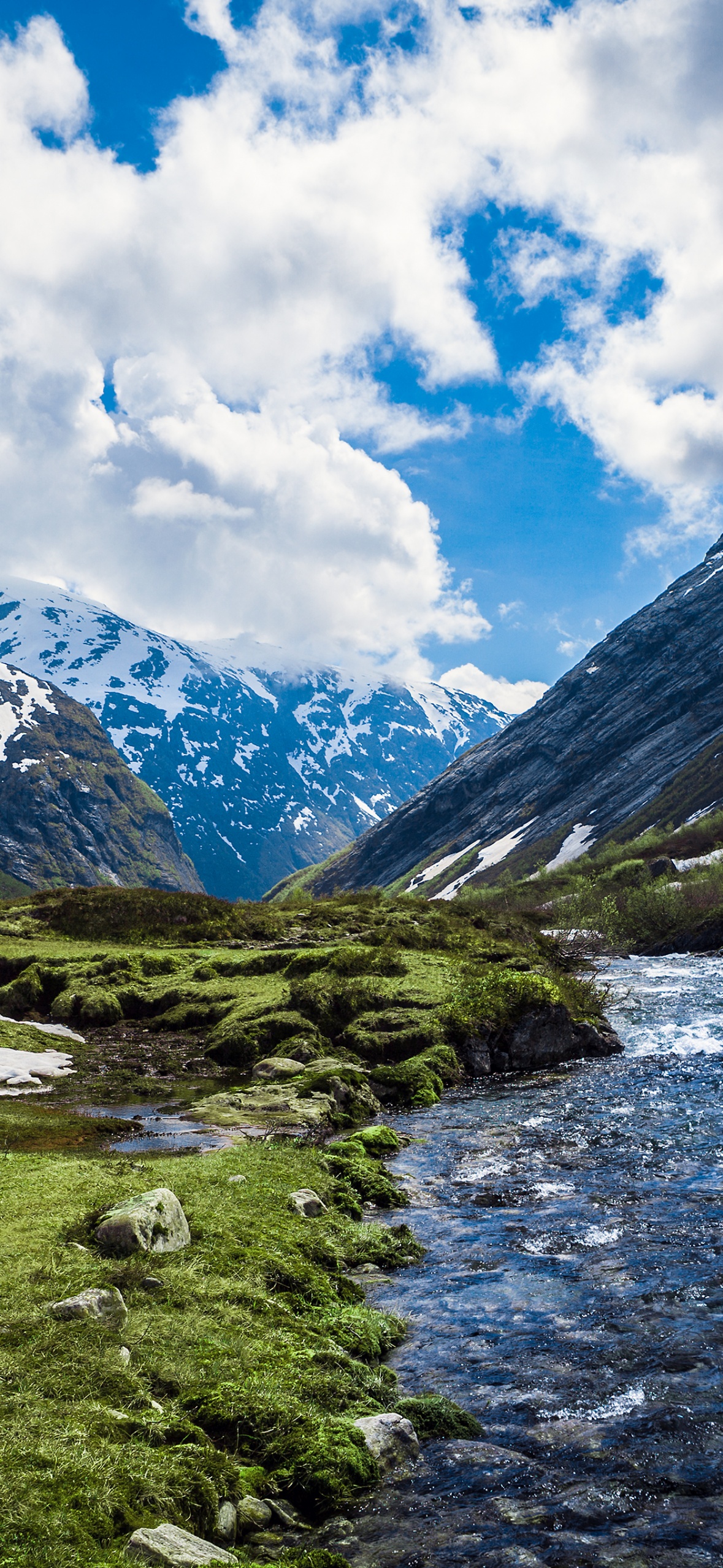 Valley Wallpaper 4K, Glacier mountains, Snow covered