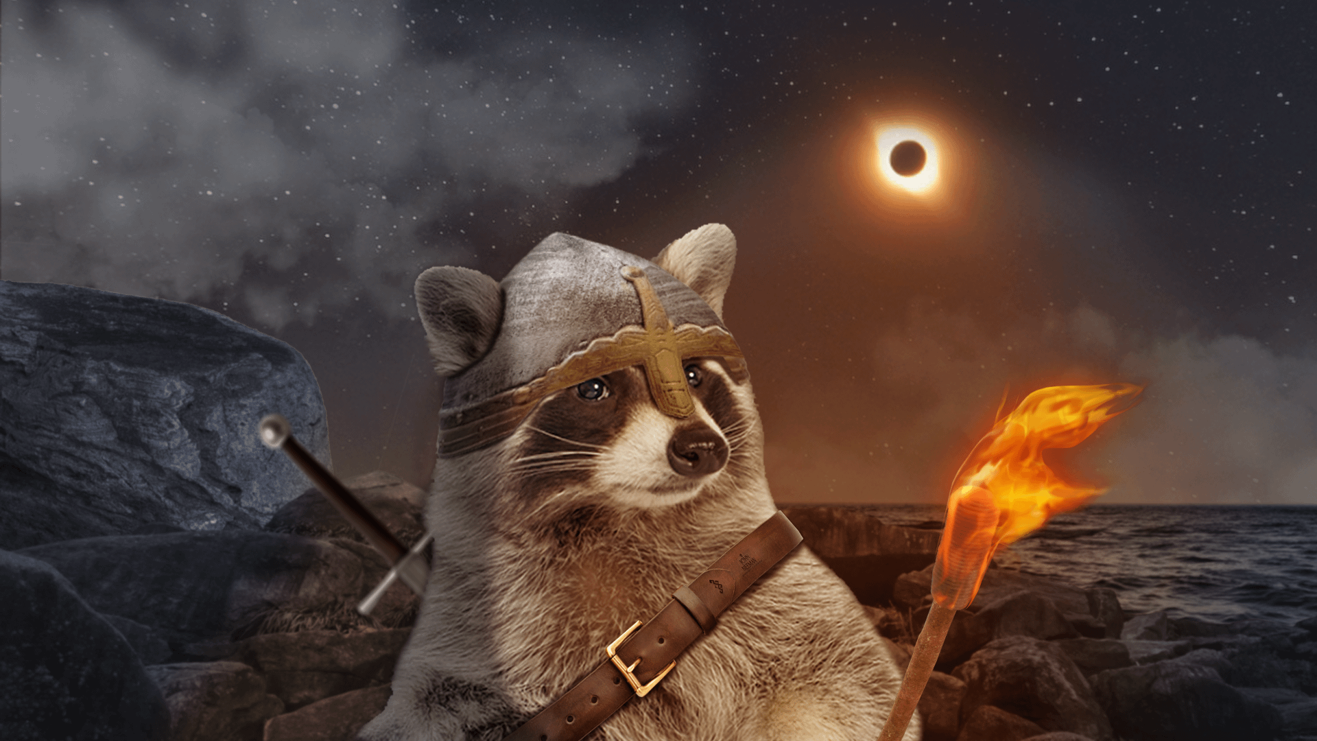 Here are some raccoon Wallpaper I made for fun