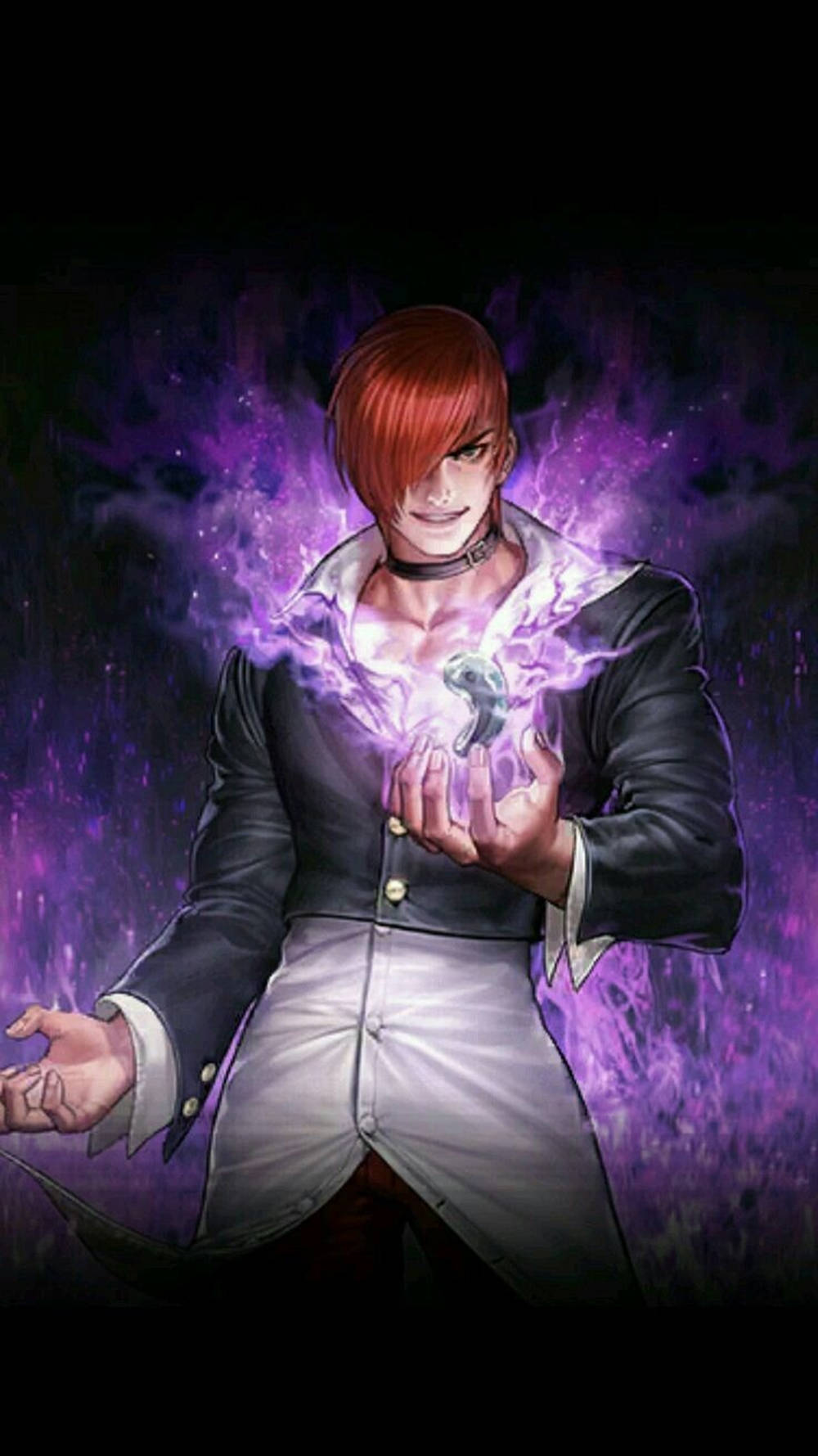 Download Chou ML Iori Yagami Purple Aesthetic Powers Wallpaper