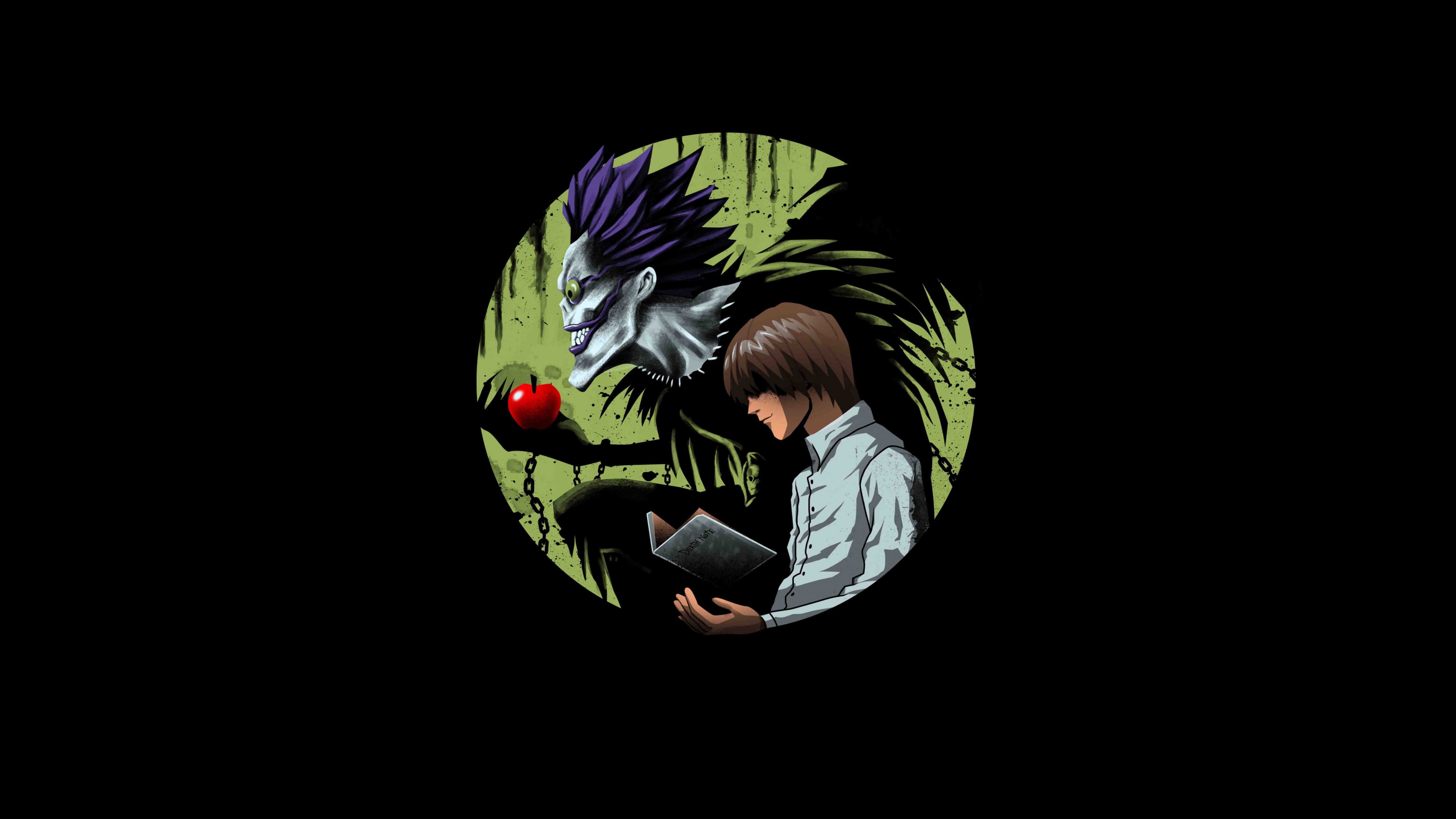 Light Yagami Wallpaper 4K, Death Note, 5K, Black background
