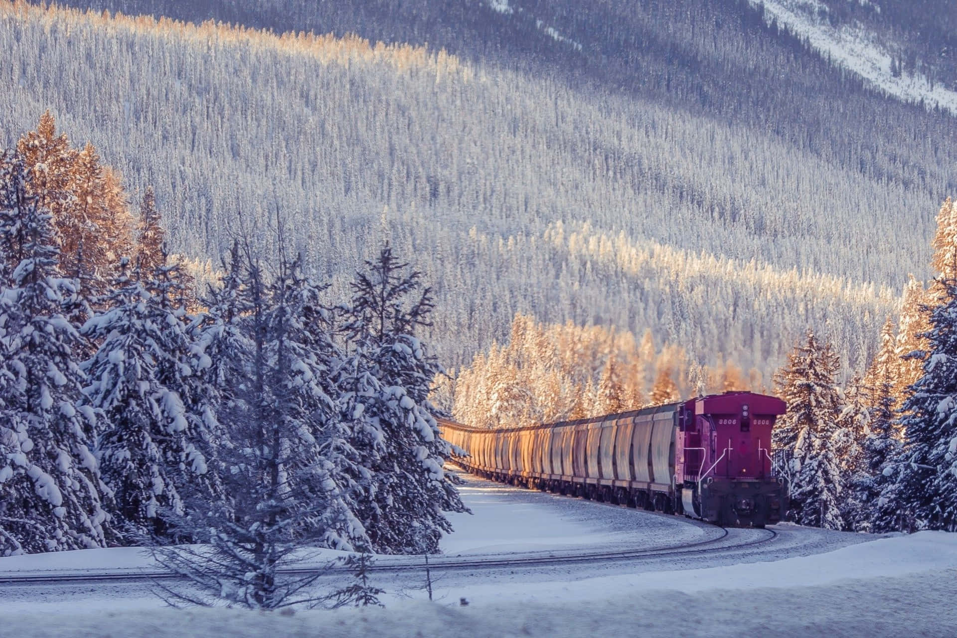 Download Old Winter Train Railway Wallpaper