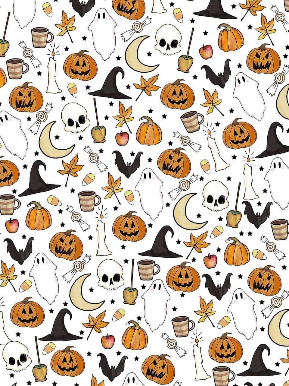 Download Aesthetic Cute Halloween Lock Screen Background Wallpaper