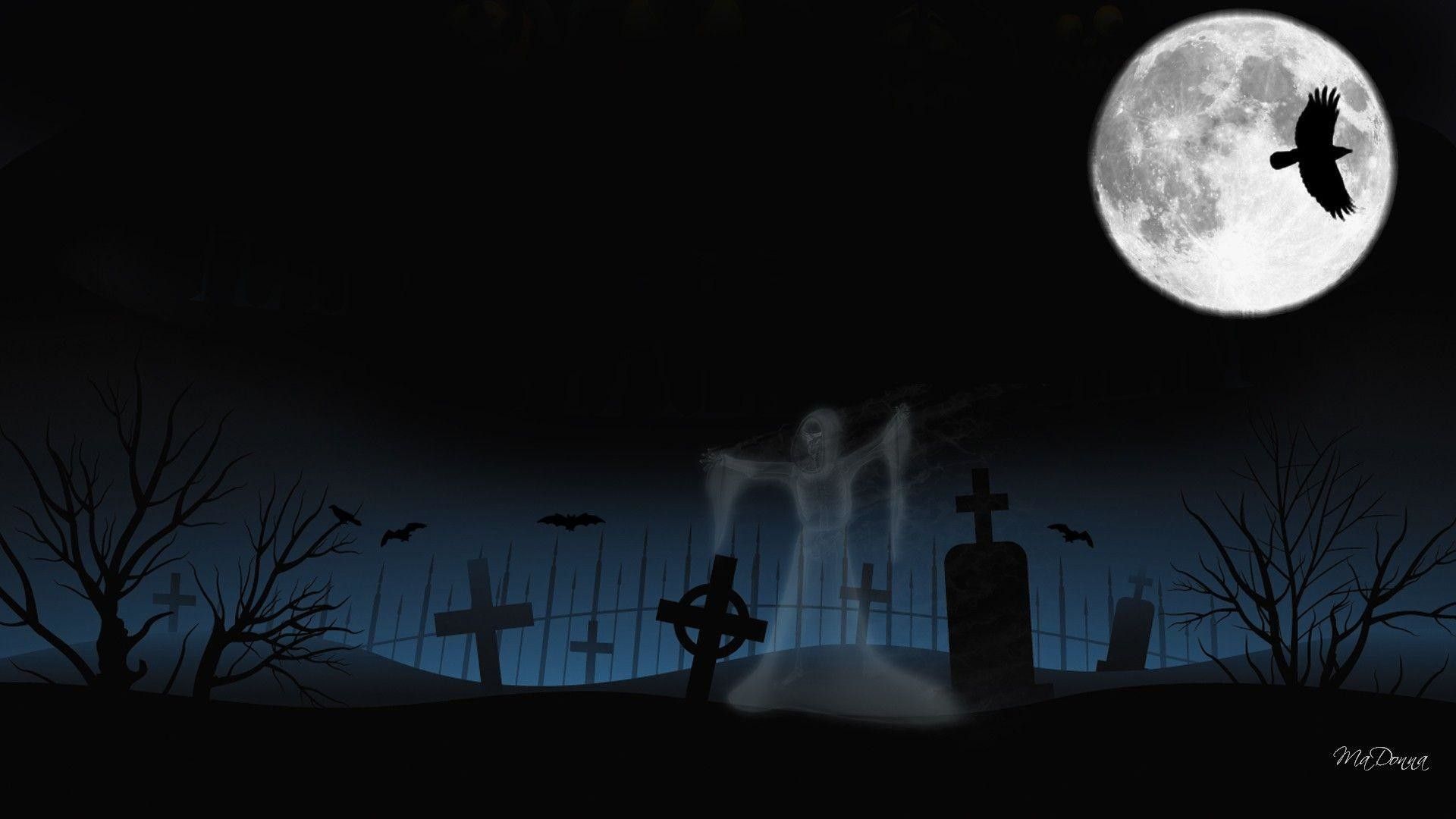 Halloween Graveyard Wallpaper