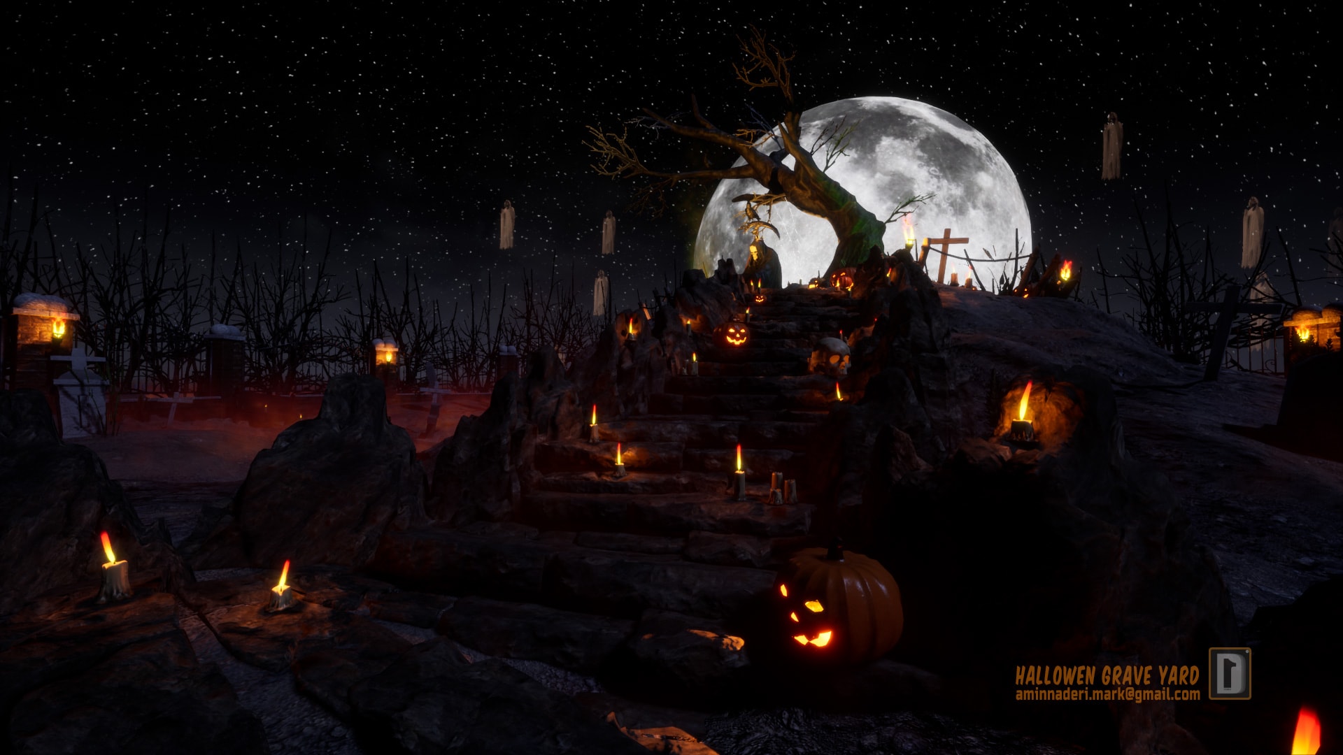Halloween Graveyard in Environments