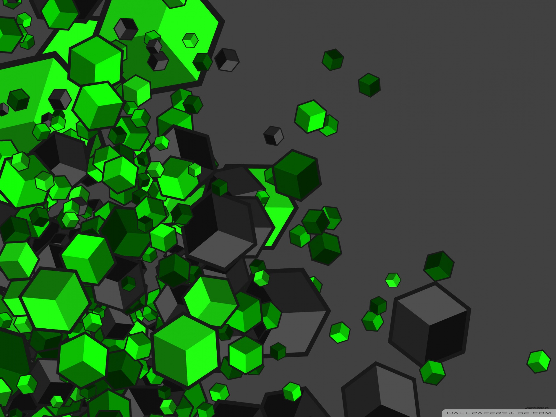 Green Cubes Ultra HD Desktop Background Wallpaper for 4K UHD TV, Multi Display, Dual Monitor, Tablet