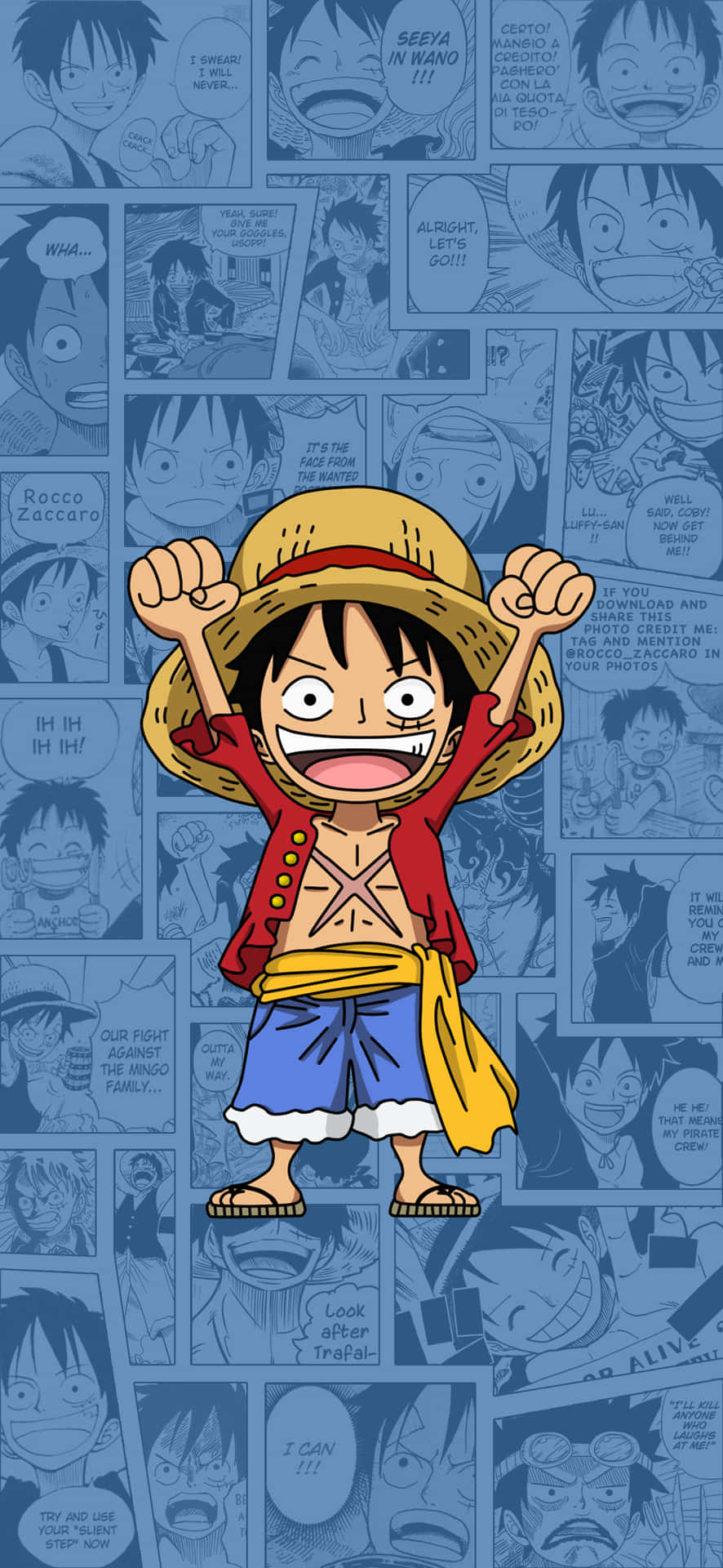Download Caption: Powerful Stance of Luffy in Luffy Phone Wallpaper