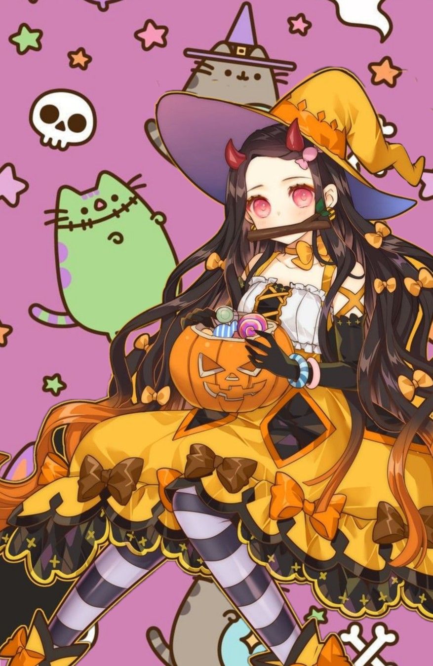 Nezuko halloween wallpaper. Halloween wallpaper, Anime, Wallpaper