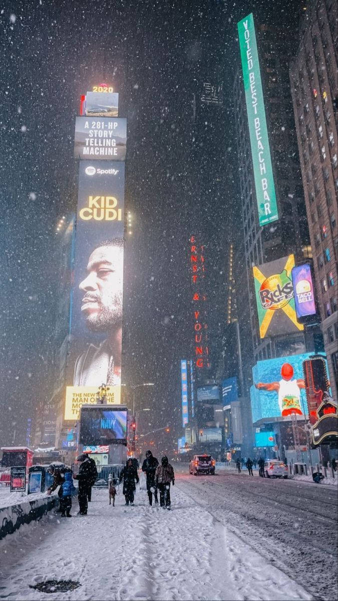 Download Times Square Kid Cudi Wallpaper