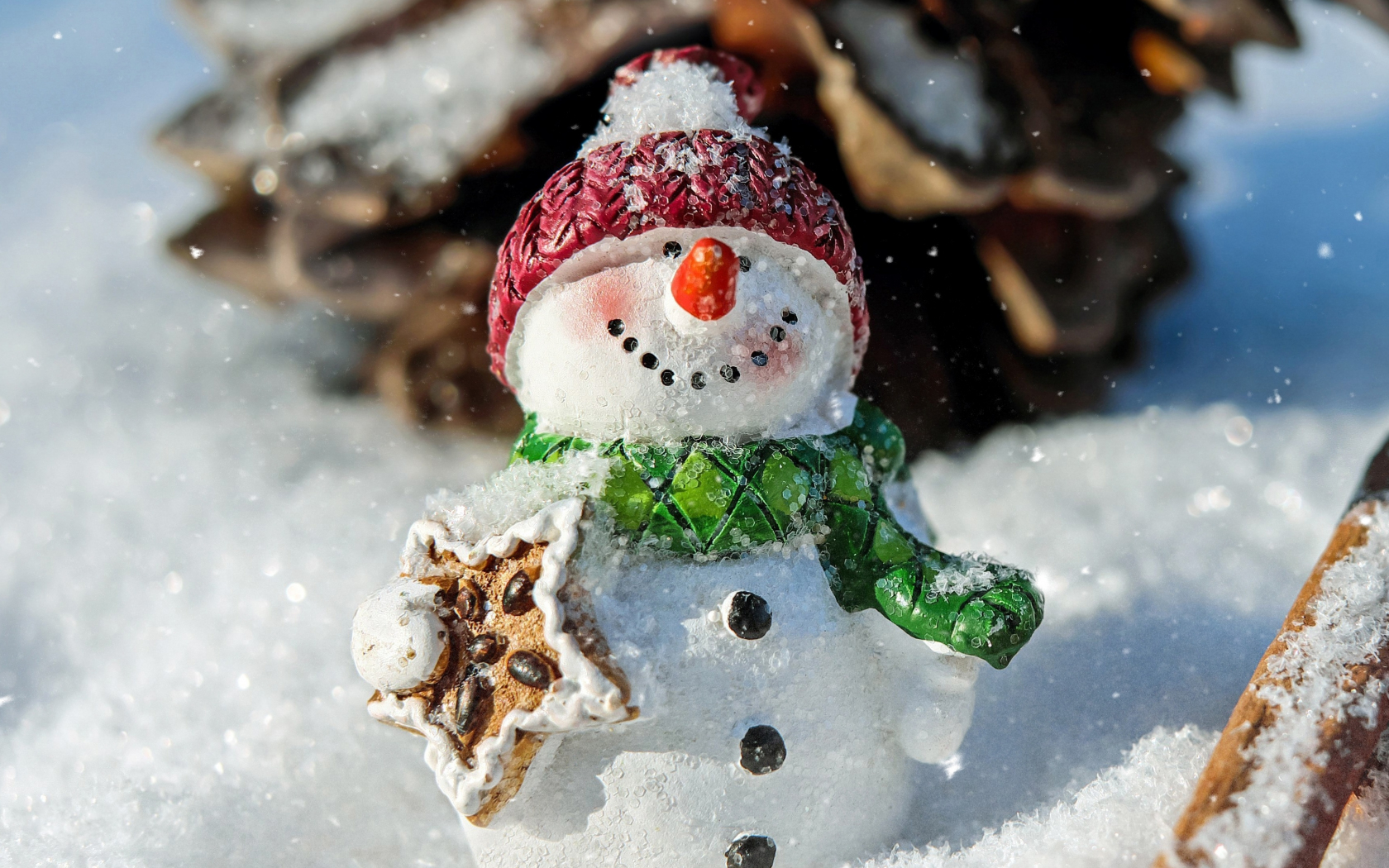 Download wallpaper 1680x1050 winter, snowman, funny, holiday, christmas, 16:10 widescreen 1680x1050 HD background, 16048