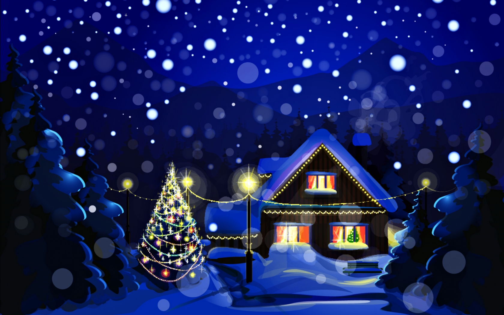 Dream Winter House 1680 x 1050 widescreen Wallpaper