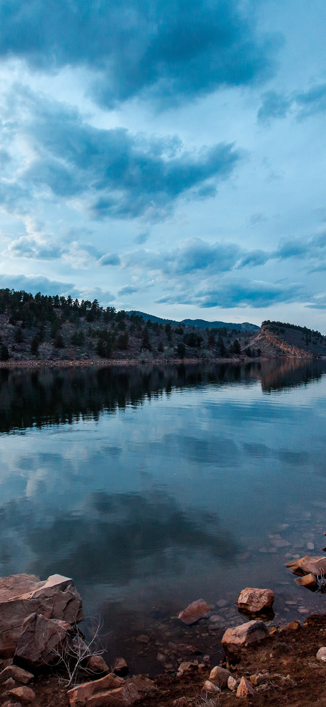 iPhone X wallpaper. forest river mountain wood sky cloud nature fall