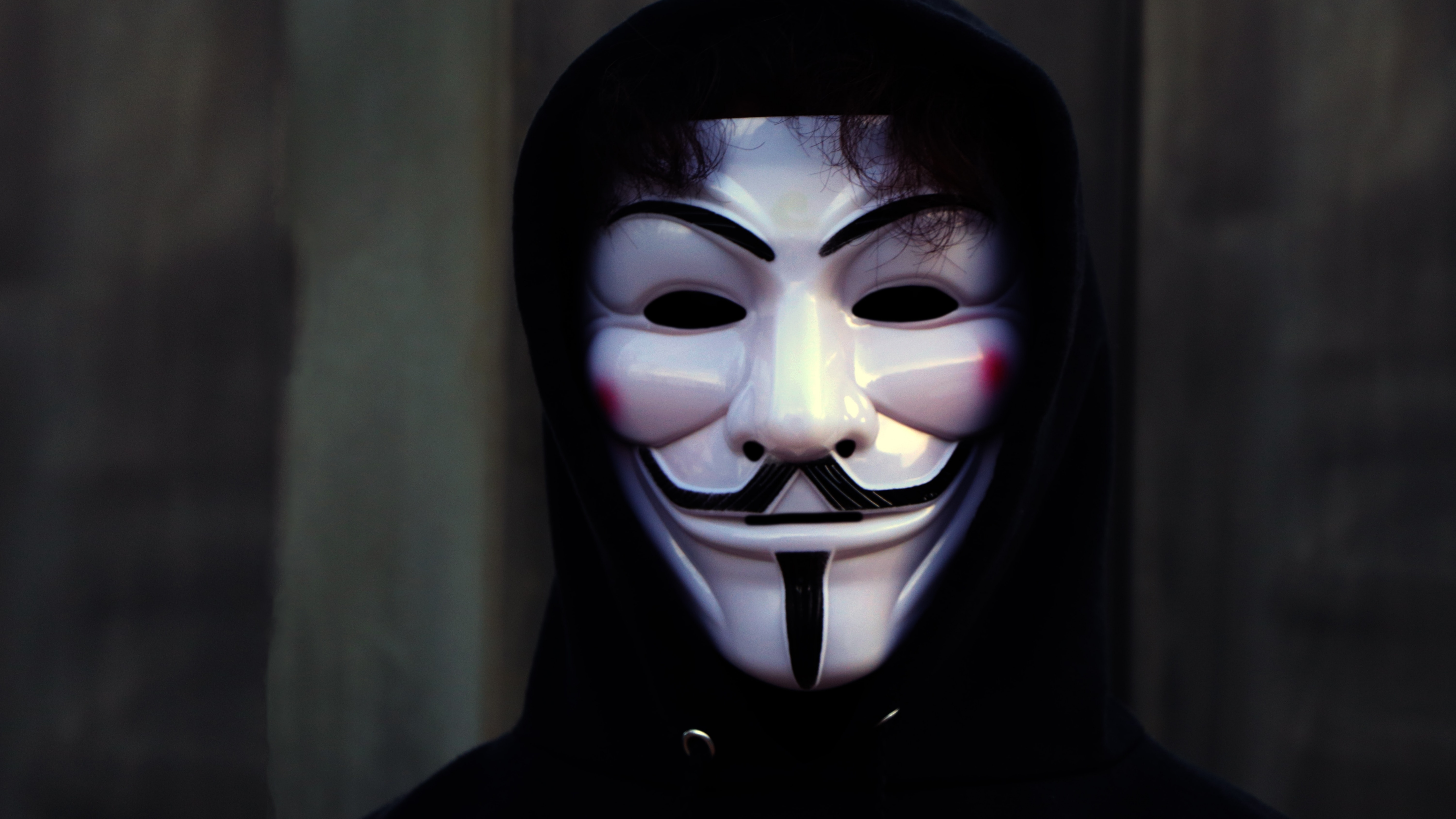 Man in Mask Wallpaper 4K, Anonymous, White masks