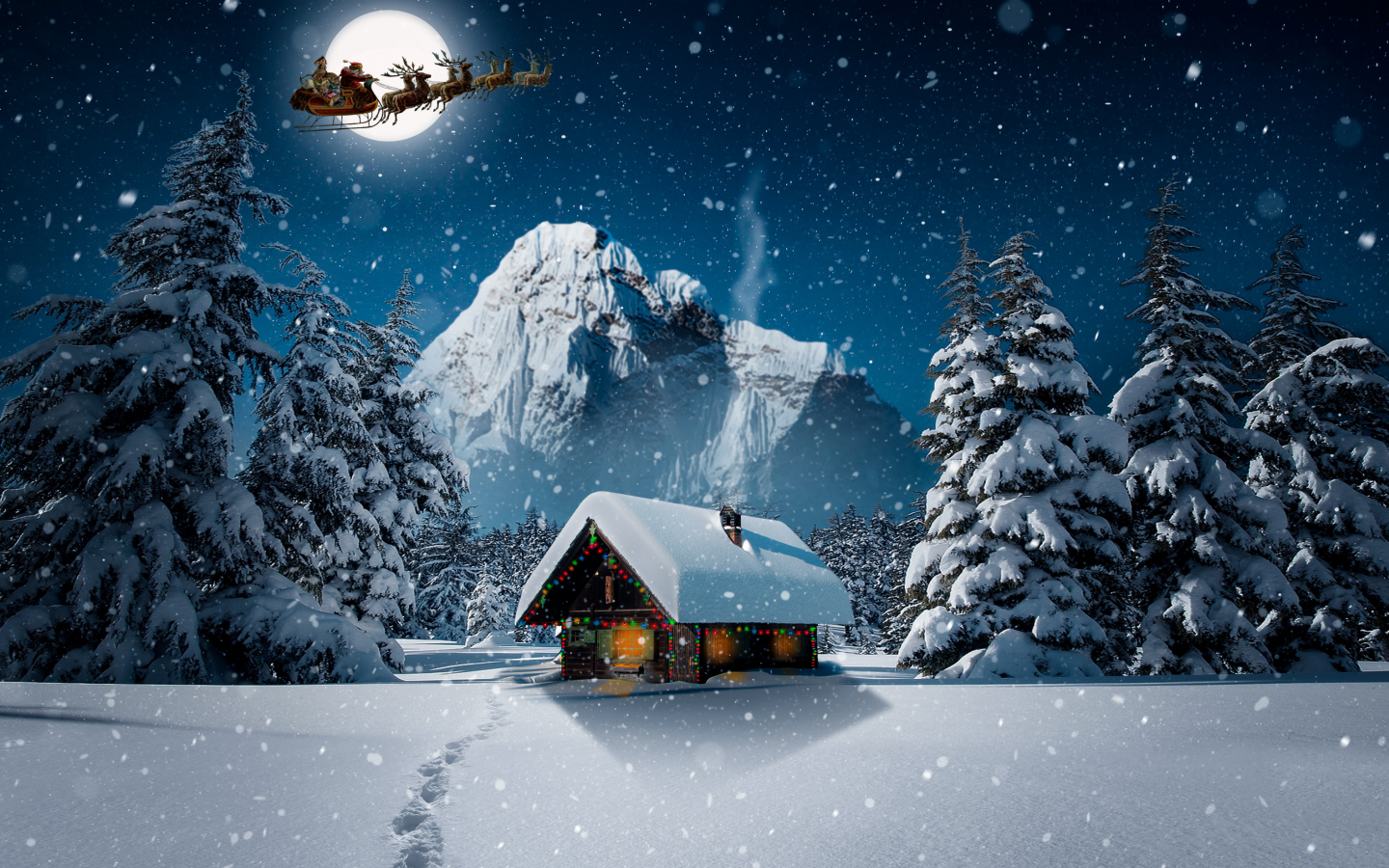 Winter Night 1440x900 Wallpapers - Wallpaper Cave, image size:1440x900