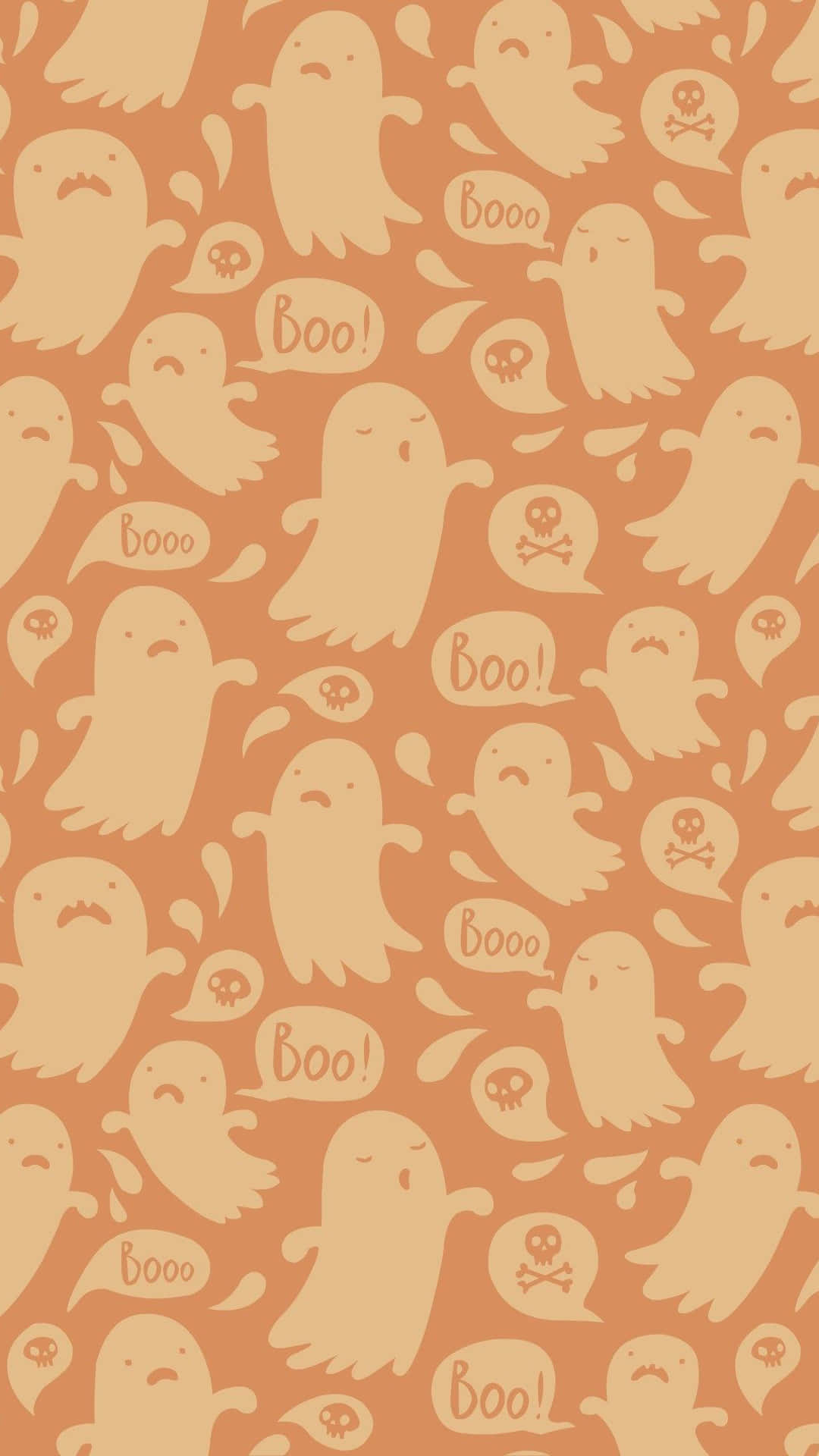Download Minimalist Ghost Pattern Art For iPhone Halloween Background