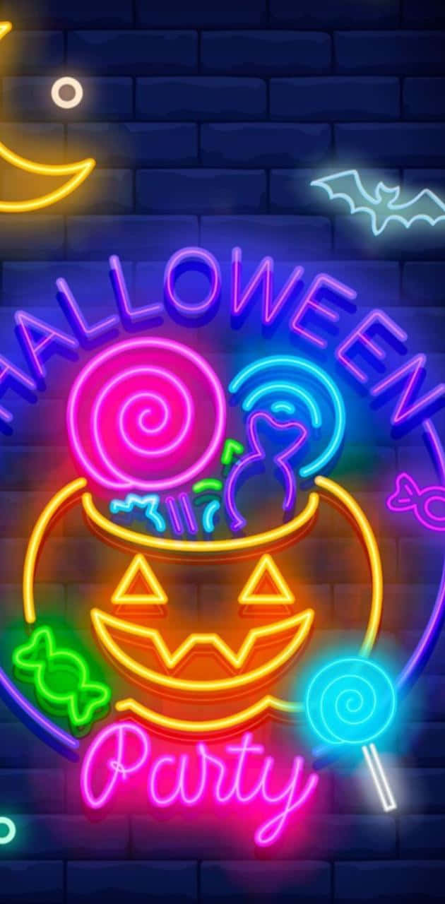 Neon Halloween Wallpaper