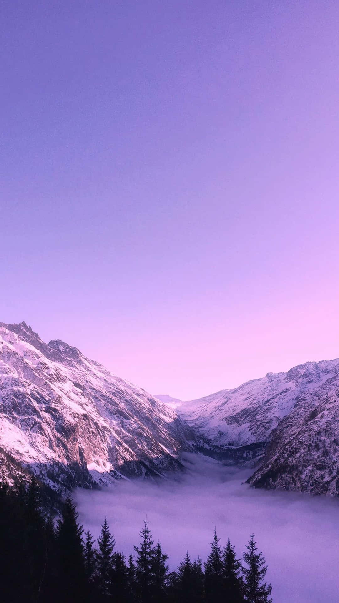 Download Cute Purple Winter Sky Phone Wallpaper