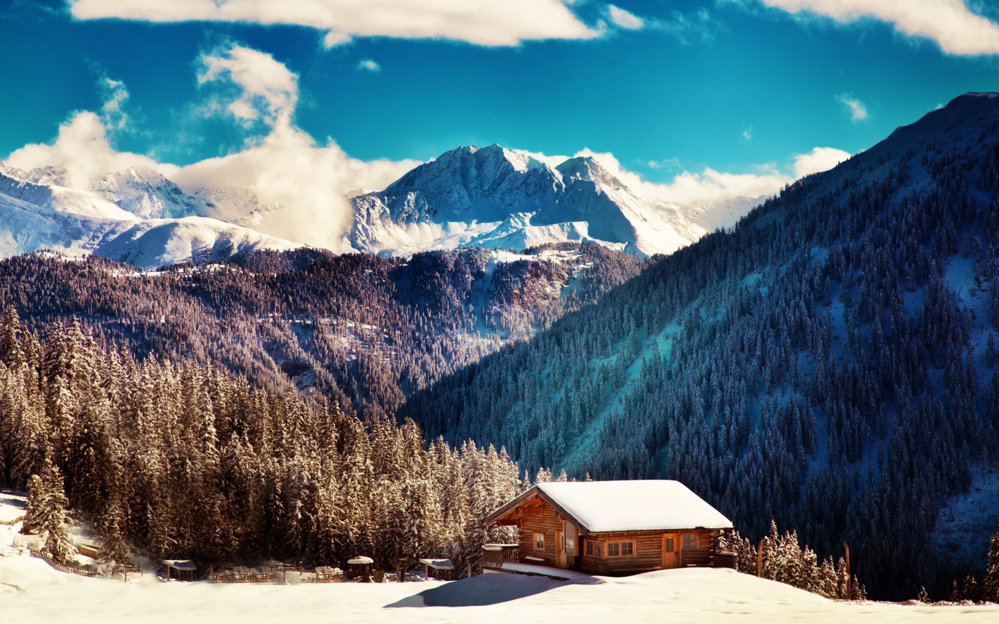 Download wallpaper: Winter landscape from Tirol 1440x900