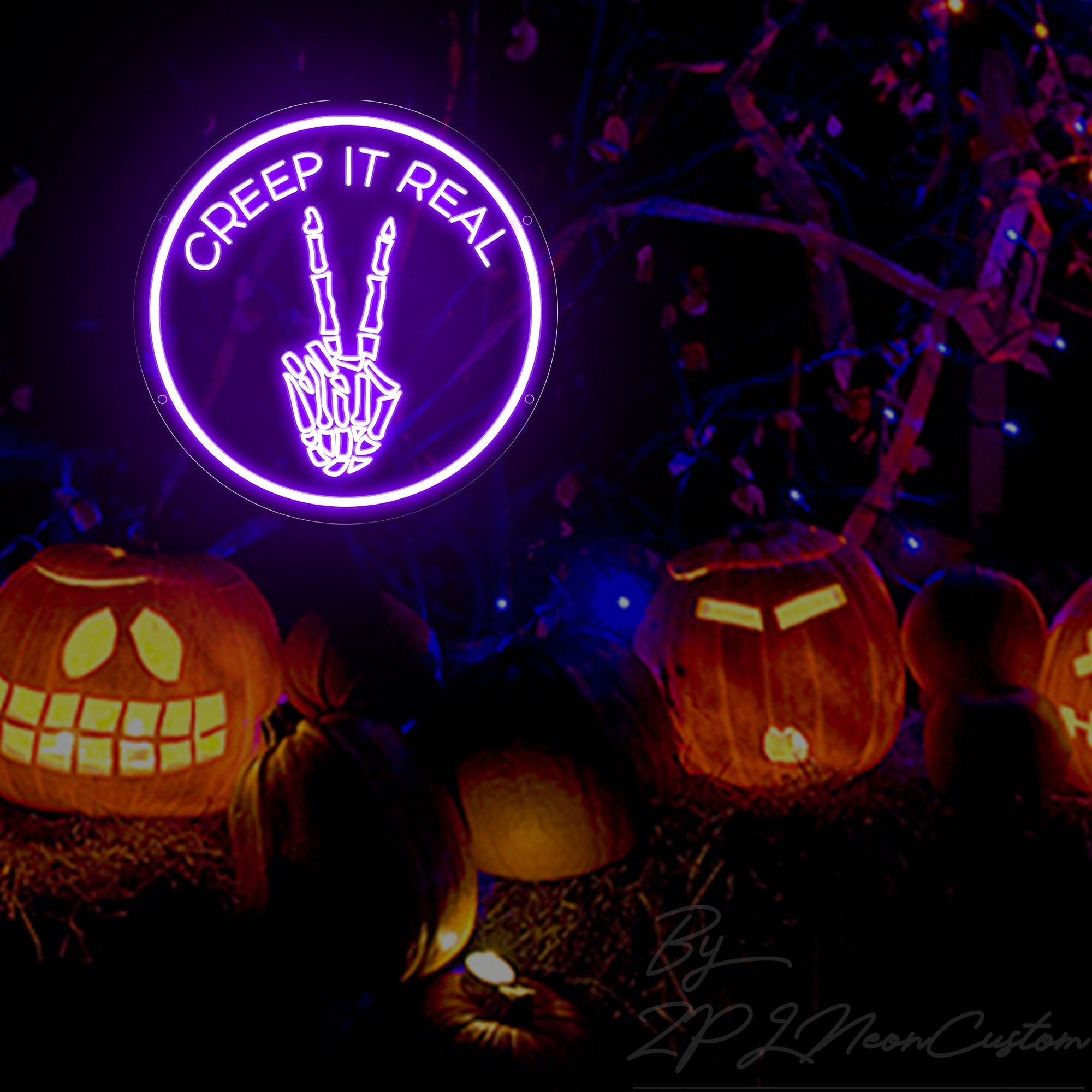Halloween Neon Signs Creep It Real Neon Sign 3D Engrave Led
