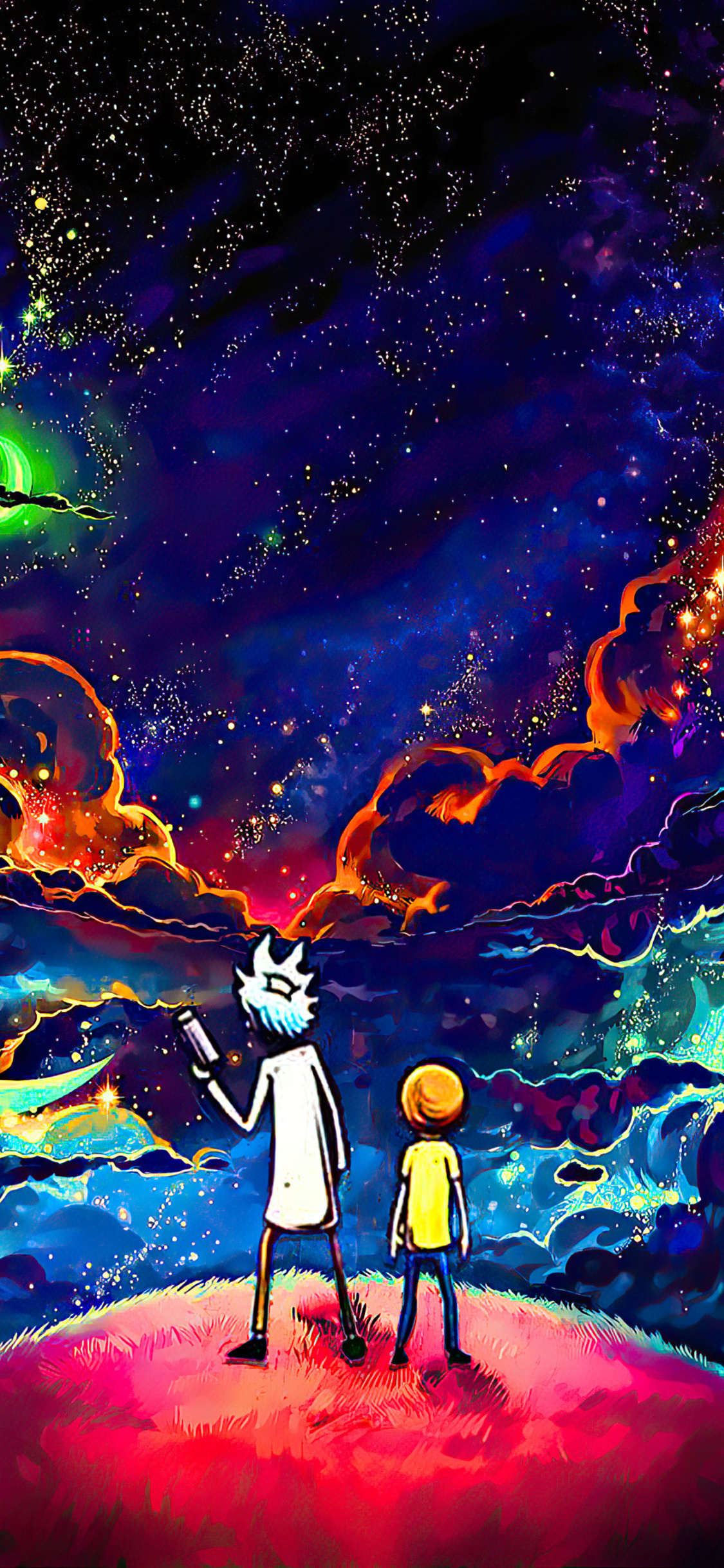 Rick And Morty Orange Space Art 4k iPhone XS, iPhone 10, iPhone X HD 4k Wallpaper, Image, Background, Photo and Picture