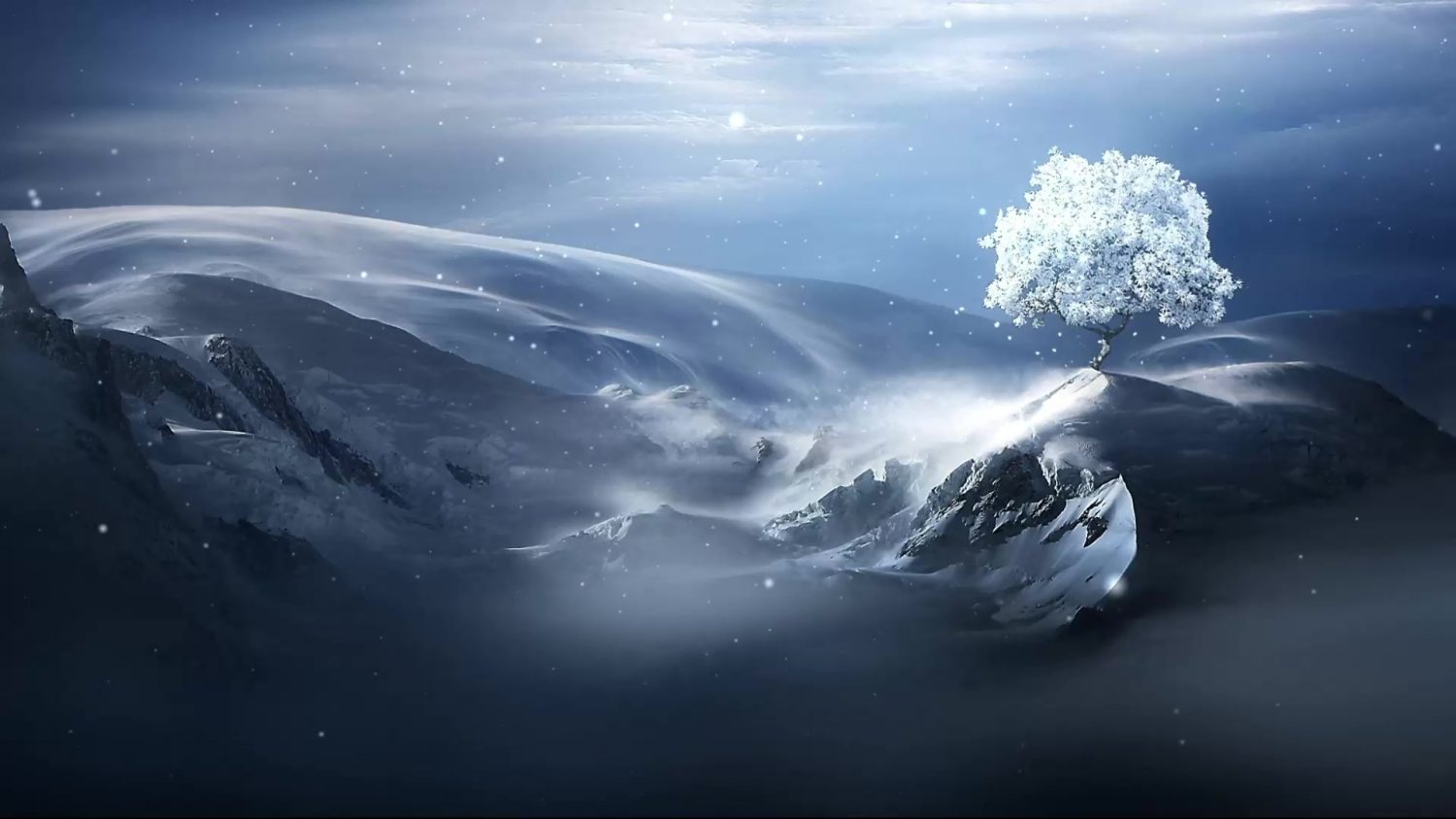 Lonely Winter Tree Live Wallpaper