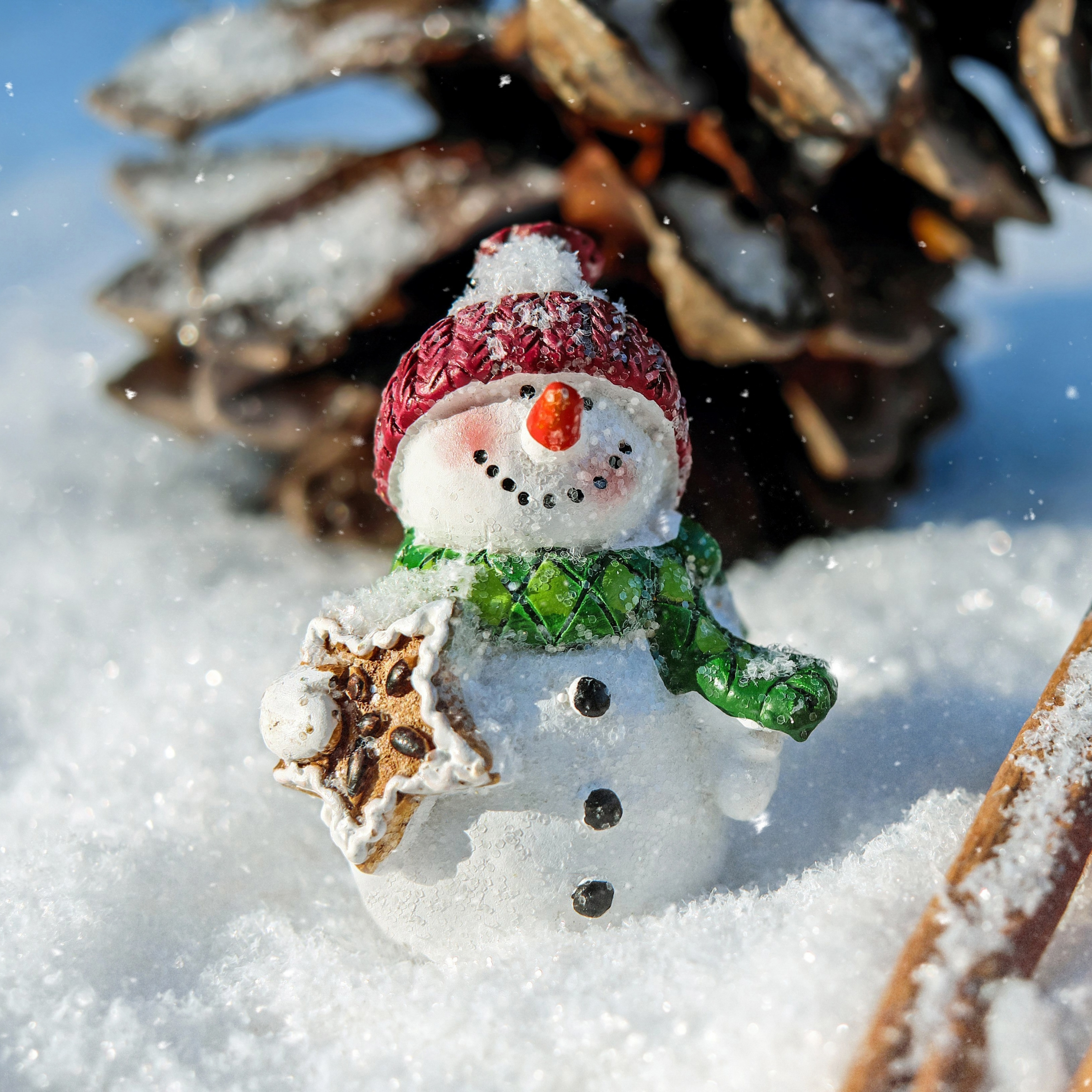 Download wallpaper 2932x2932 winter, snowman, funny, holiday, christmas, ipad pro retina, 2932x2932 HD background, 16048