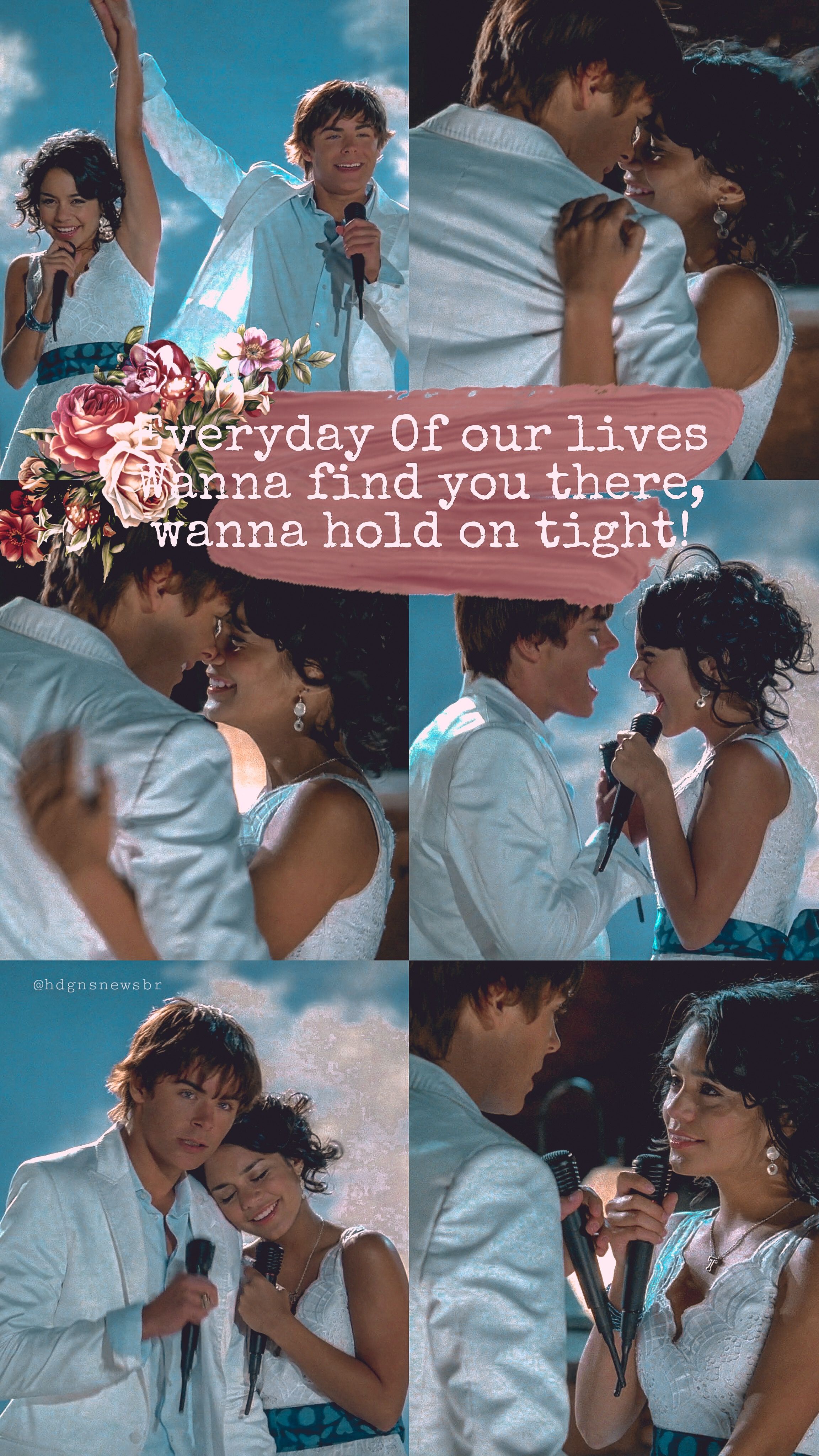 Vanessa Hudgens & Zac Efron. (Via fã page ). Film high school, High school musical, High school musical cast