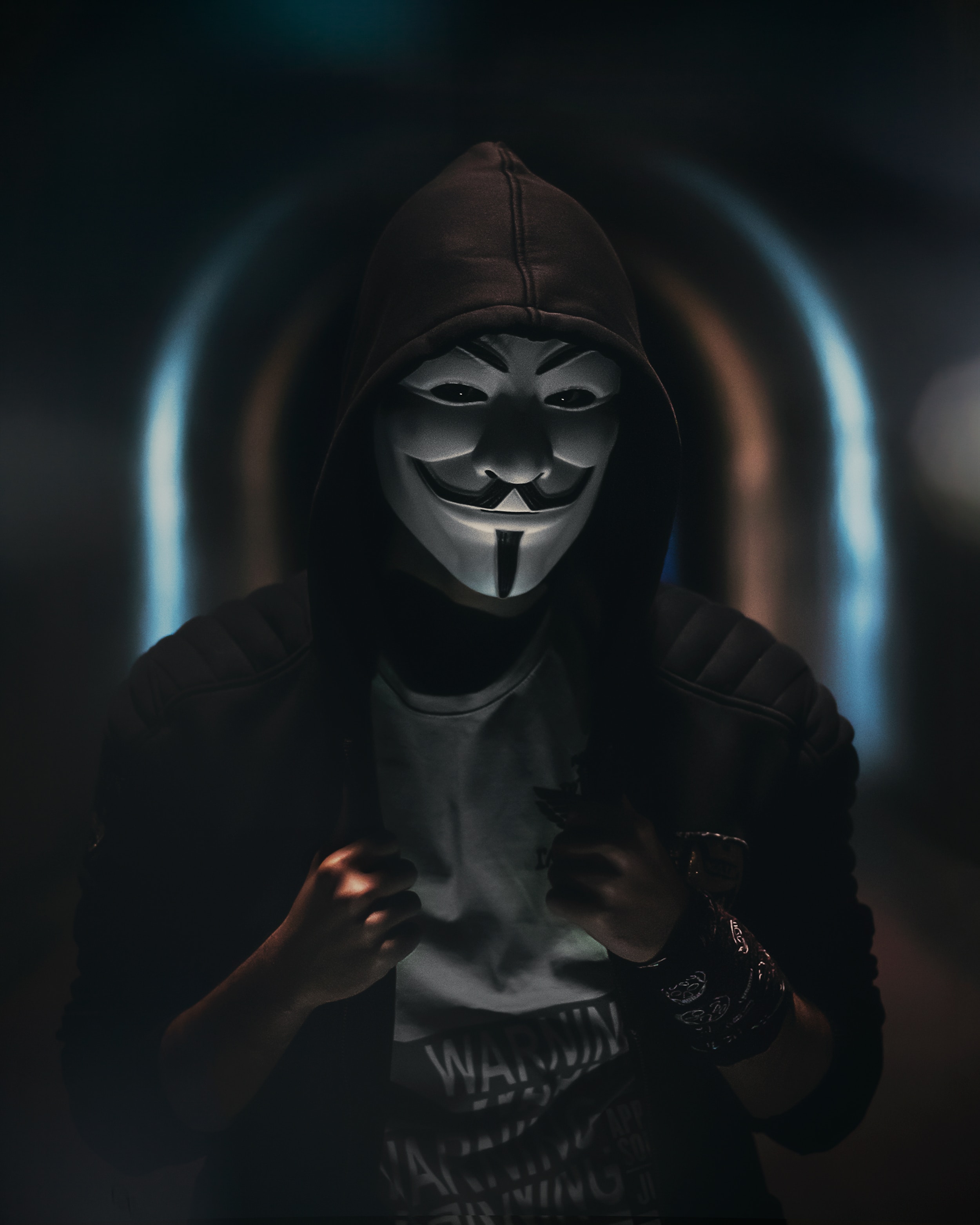 Mobile wallpaper: Dark, Hood, Anonymous, Person, Human, 81383 download the picture for free