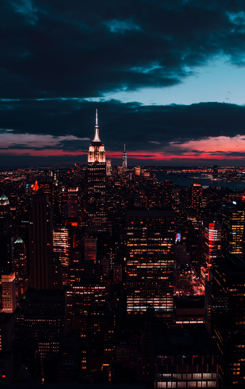 Download wallpaper 840x1336 new york, buildings, night, cityscape, iphone 5, iphone 5s, iphone 5c, ipod touch, 840x1336 HD background, 17647