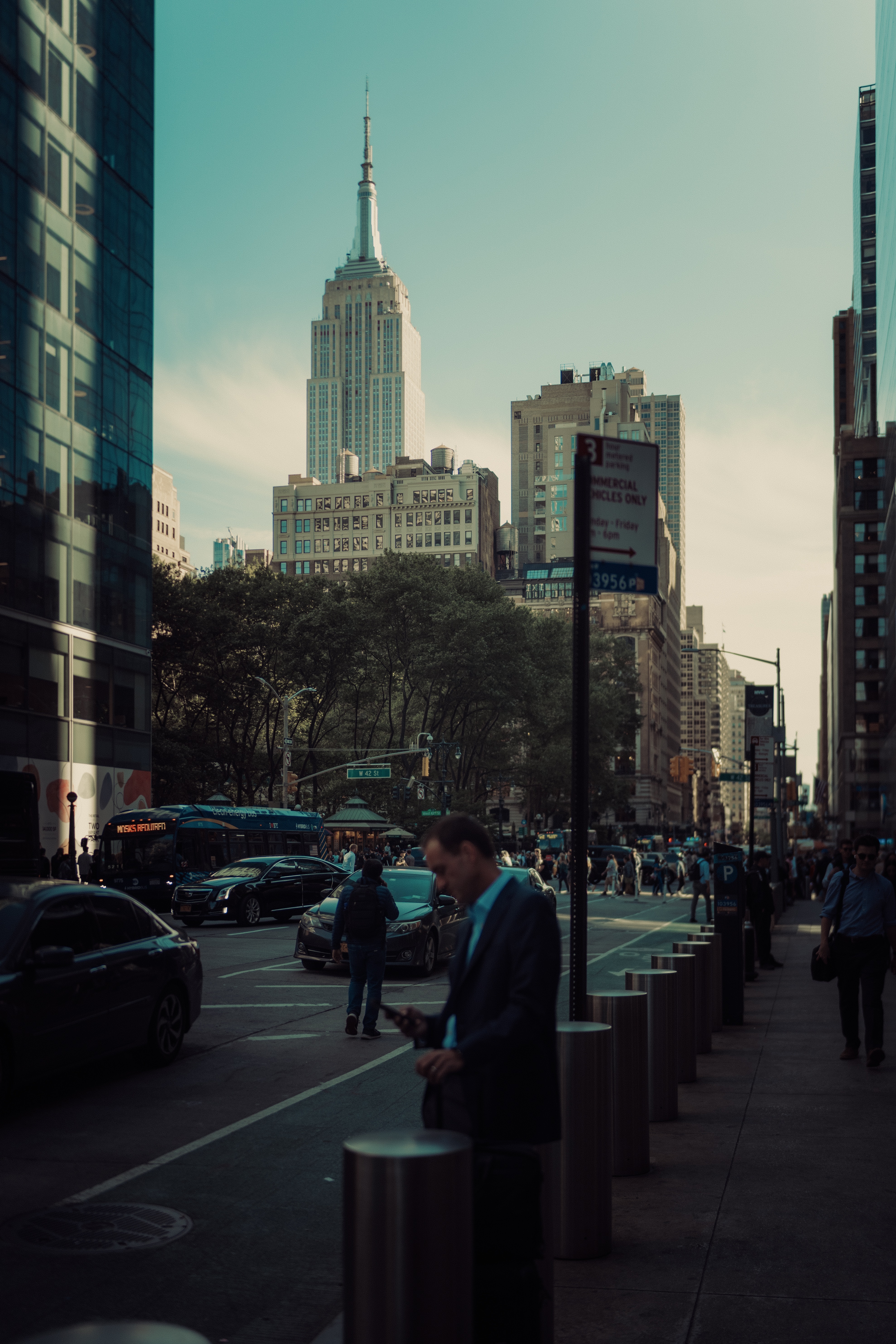 New York with Empire State Building in the Background · Free