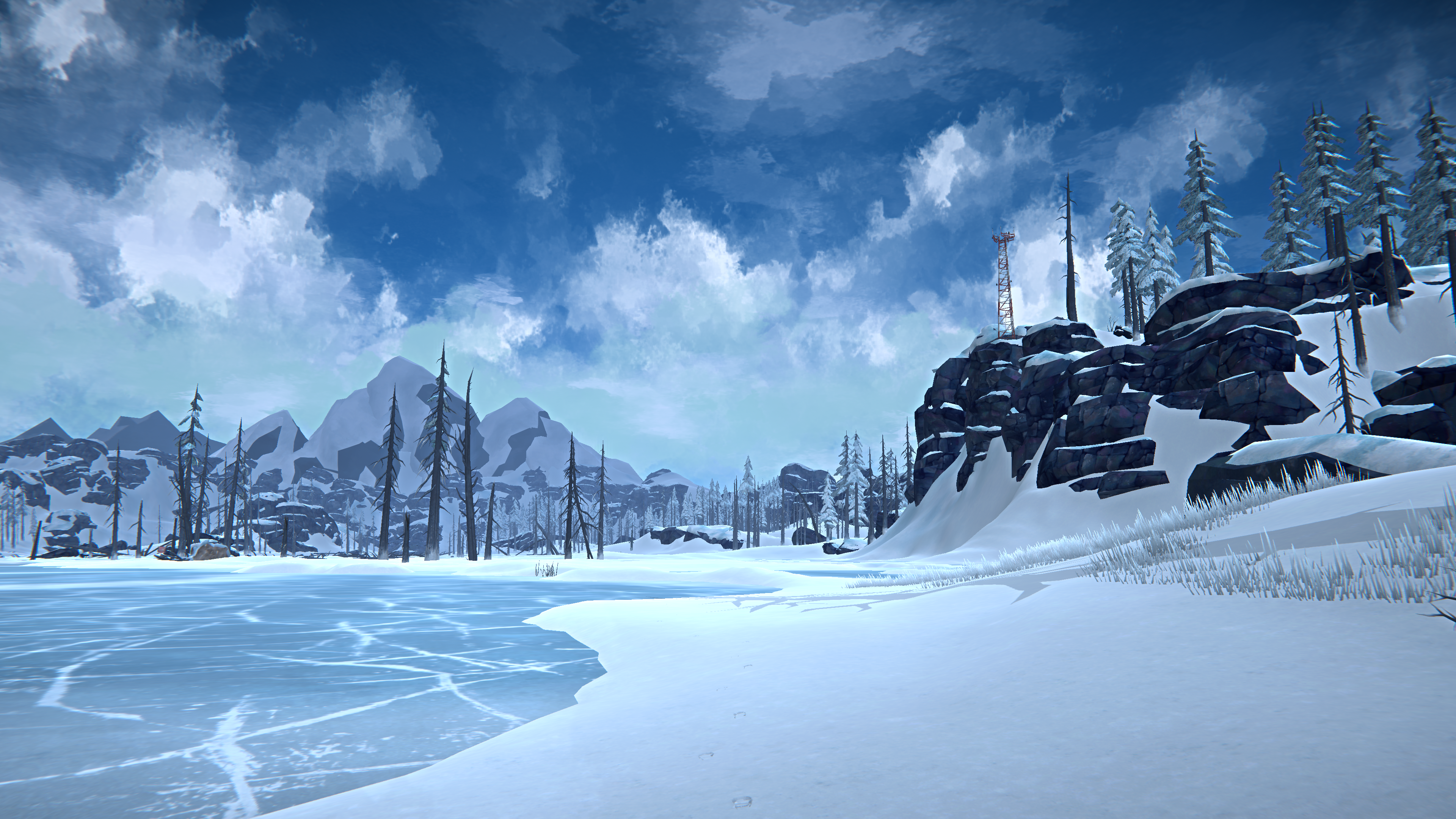 The Long Dark, screen shot, video game landscape, survival, snow, ice, winter, nature, skyx2160 Wallpaper