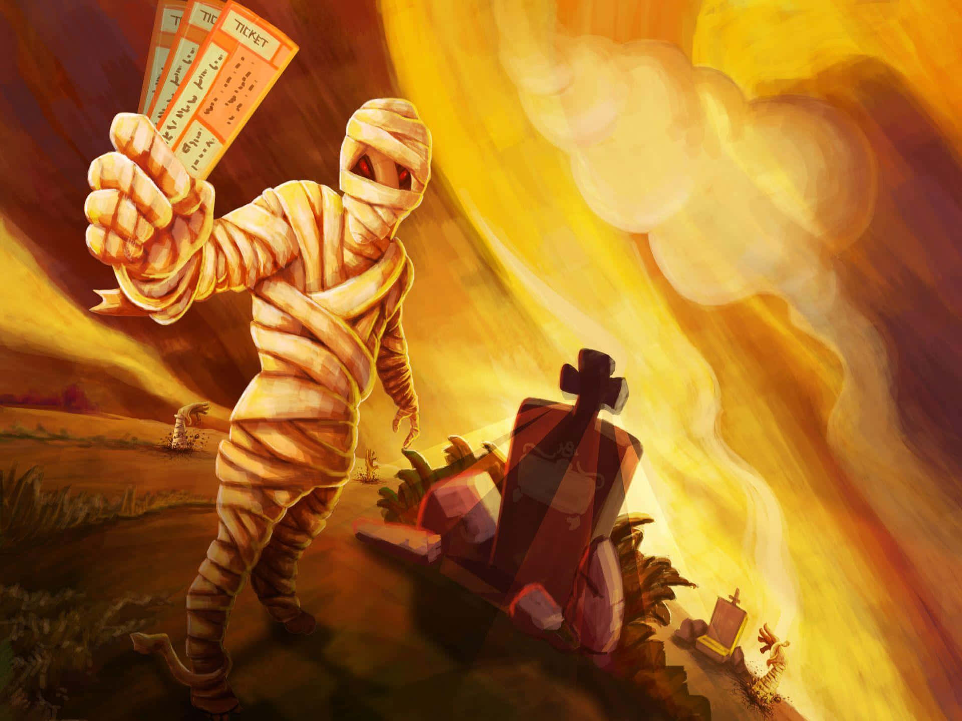 Download Get ready to spook your friends with a Mummy Costume this Halloween Wallpaper