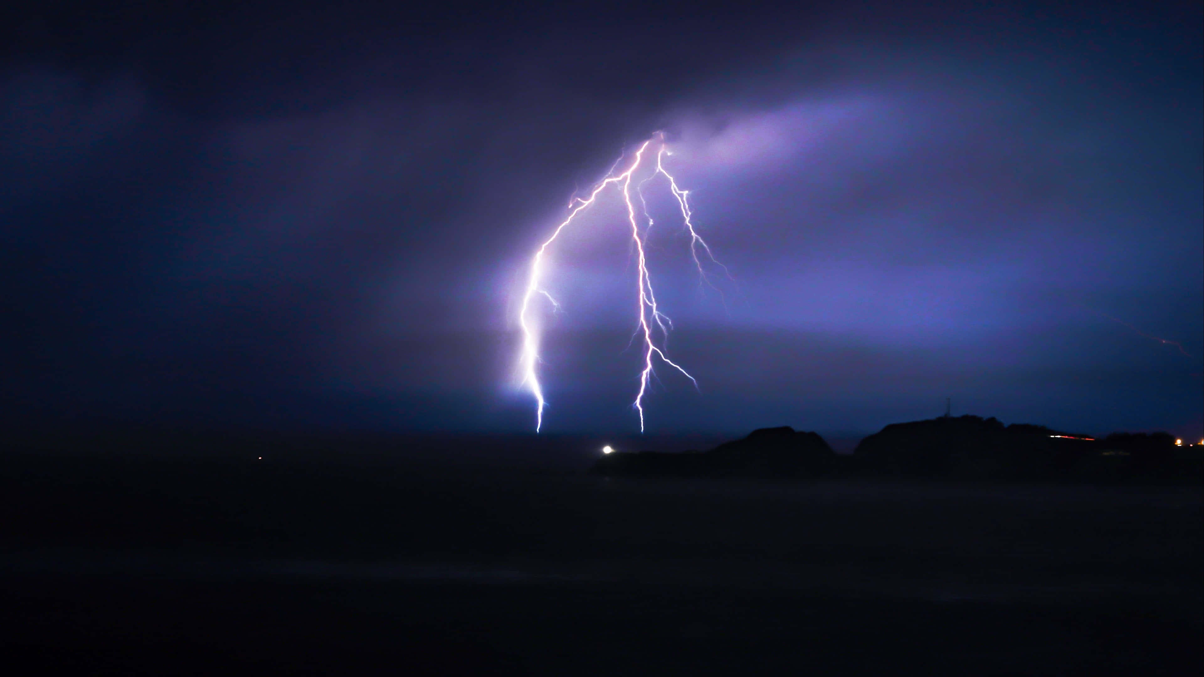 Download Caption: Electrifying 4k Lightning Storm Wallpaper