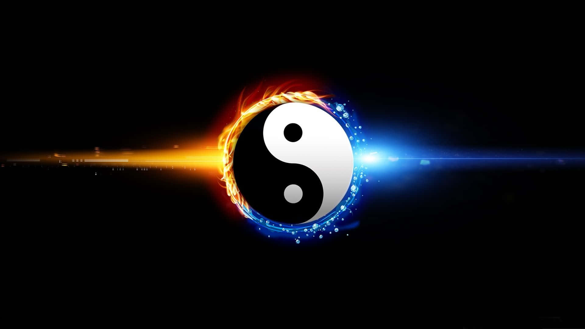 Download Yin Yang 4K With Fire And Water Wallpaper