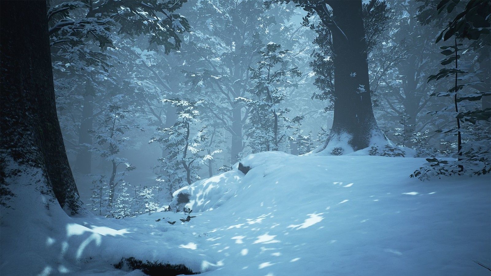 UE4 Winter Forest, Willi Hammes. Fantasy landscape, Winter scenery, Winter forest