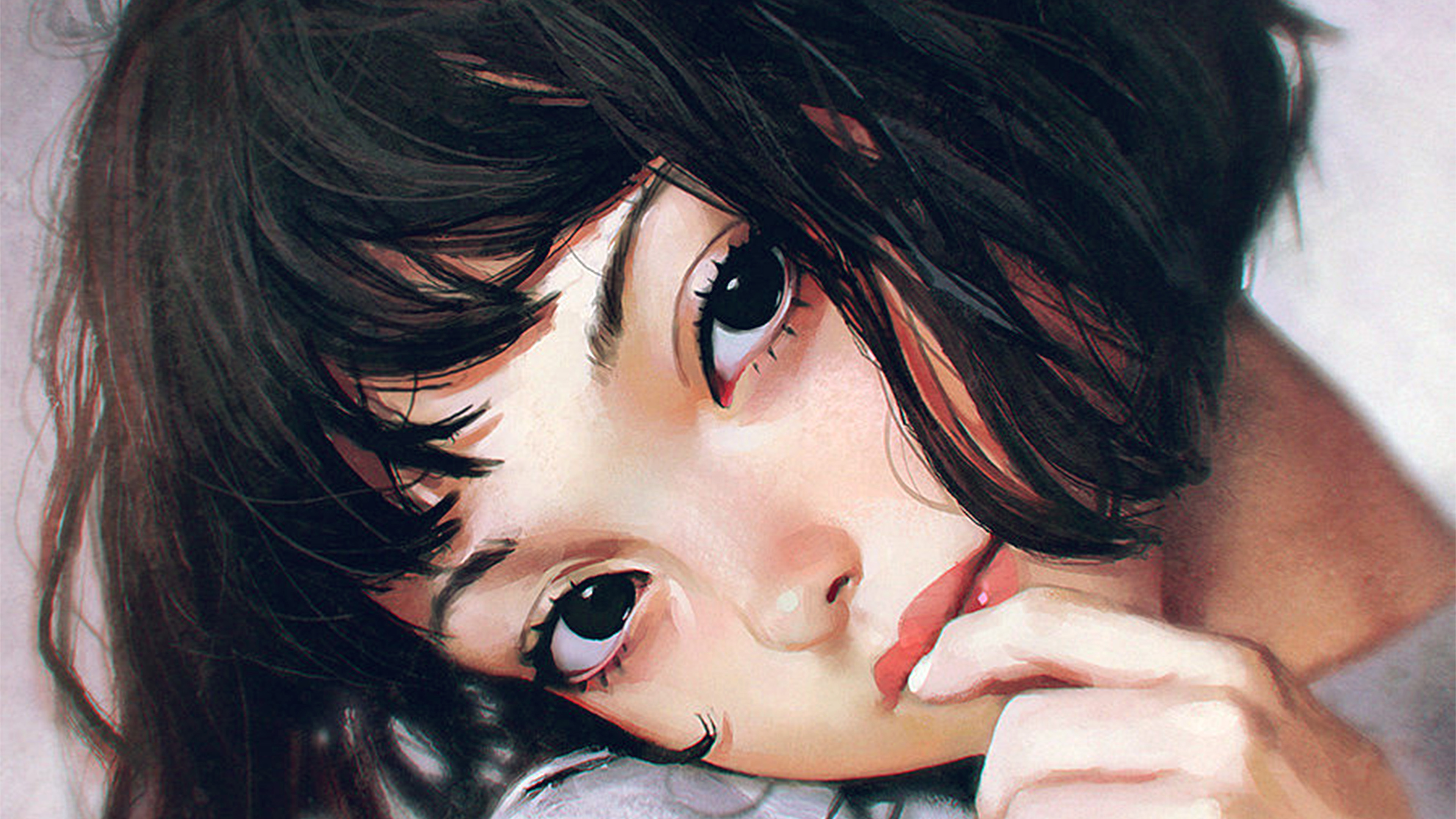 wallpaper for desktop, laptop. ilya face anime girl art hair