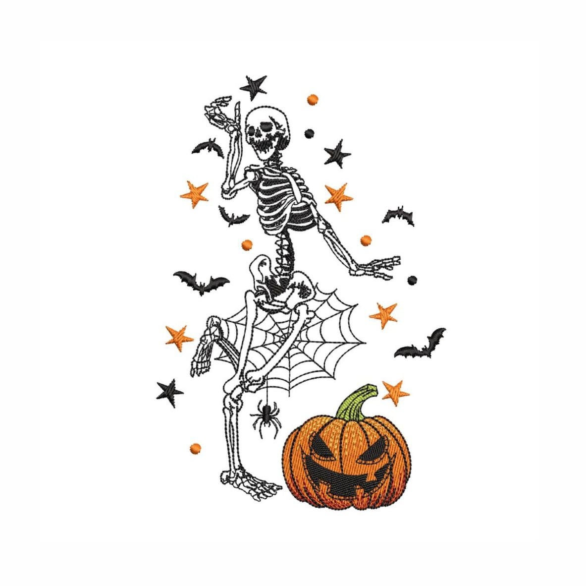 Skeleton Machine Embroidery Design Halloween Skeleton
