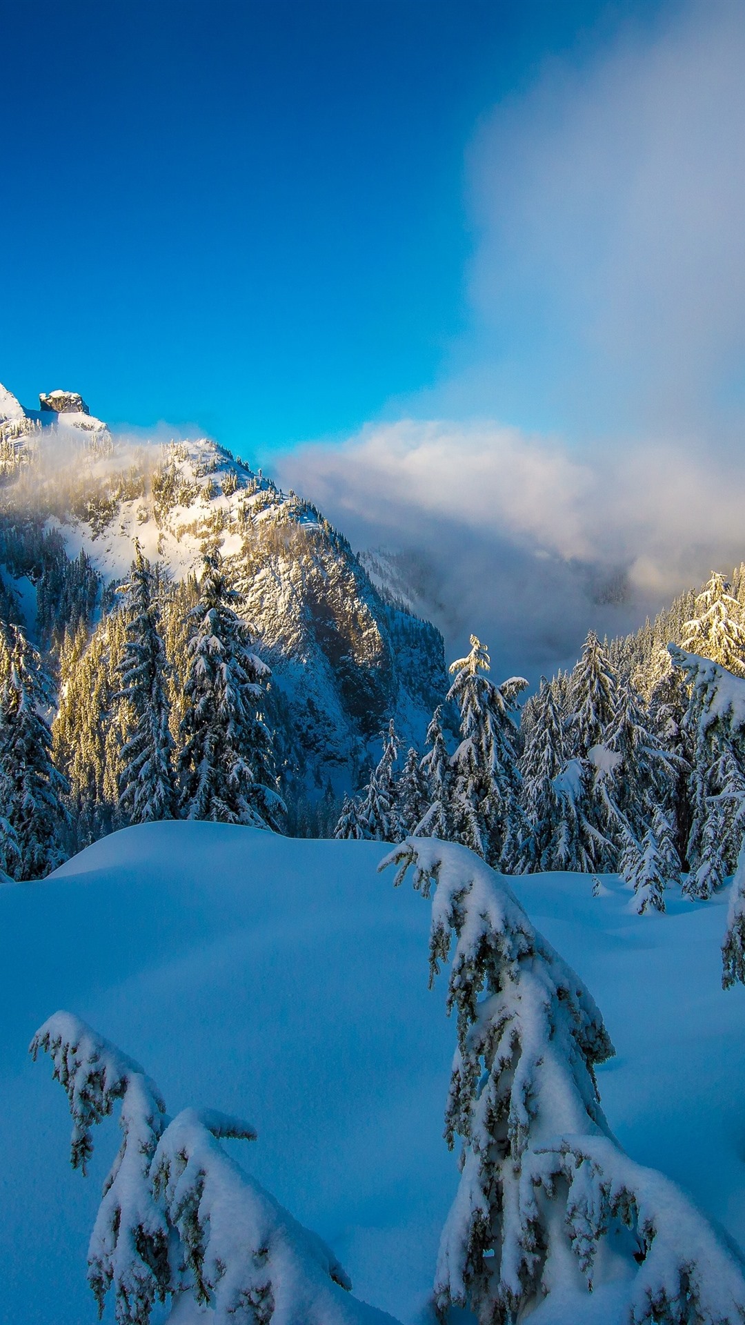 Vancouver, Snow, Mountains, Clouds, Winter, Canada 1080x1920 IPhone 8 7 6 6S Plus Wallpaper, Background, Picture, Image