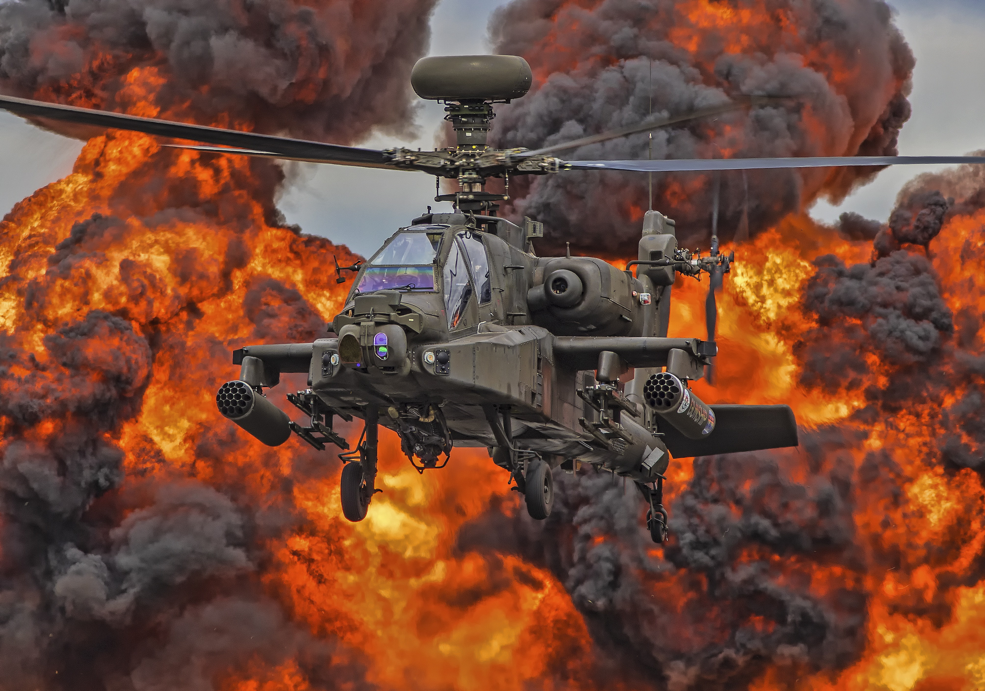 Wallpaper / Helicopter, Boeing AH 64 Apache, Gunship, Gray, Attack Helicopter, 4K, 4K Free Download