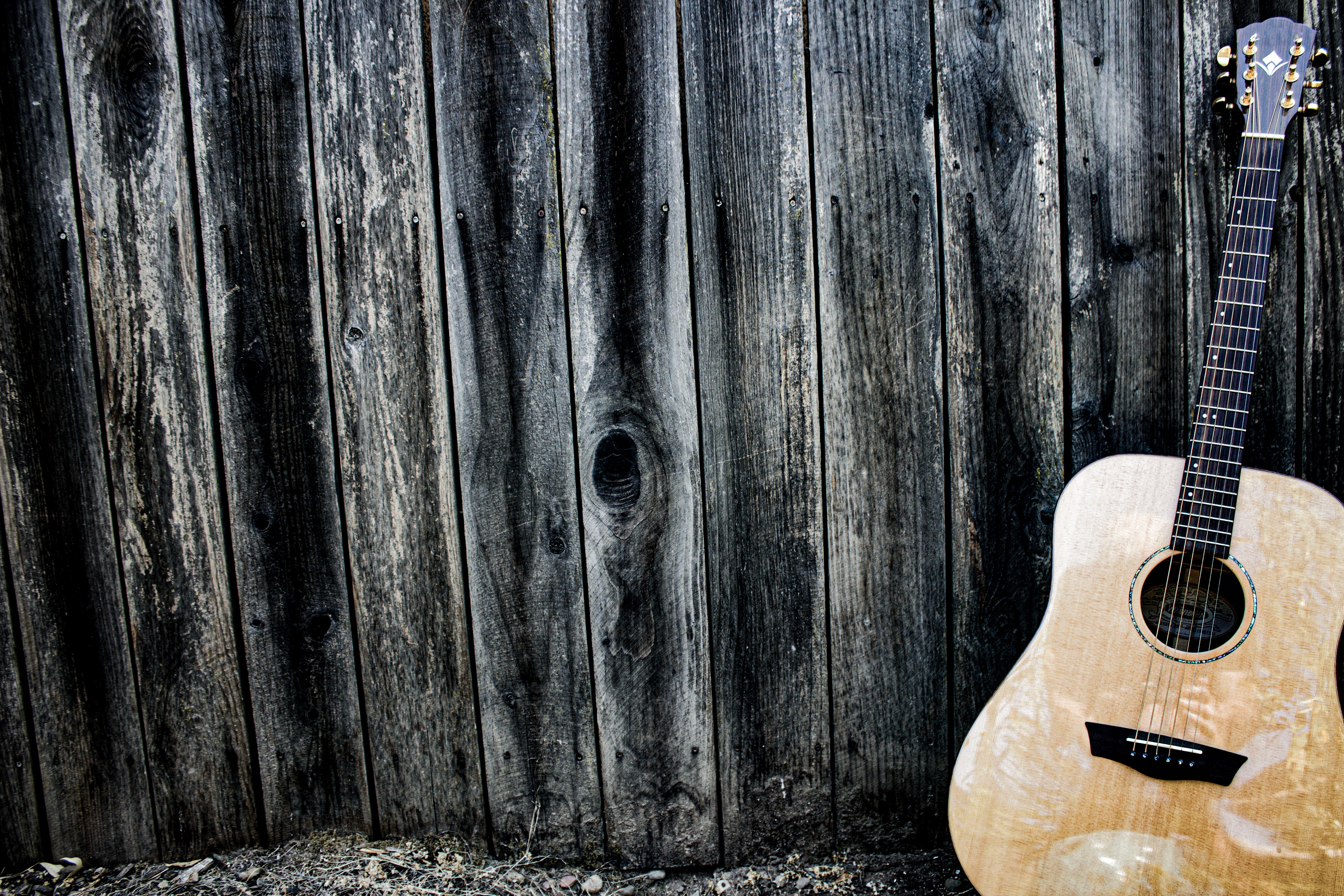 Brown And Black Cut Away Acoustic Guitar · Free