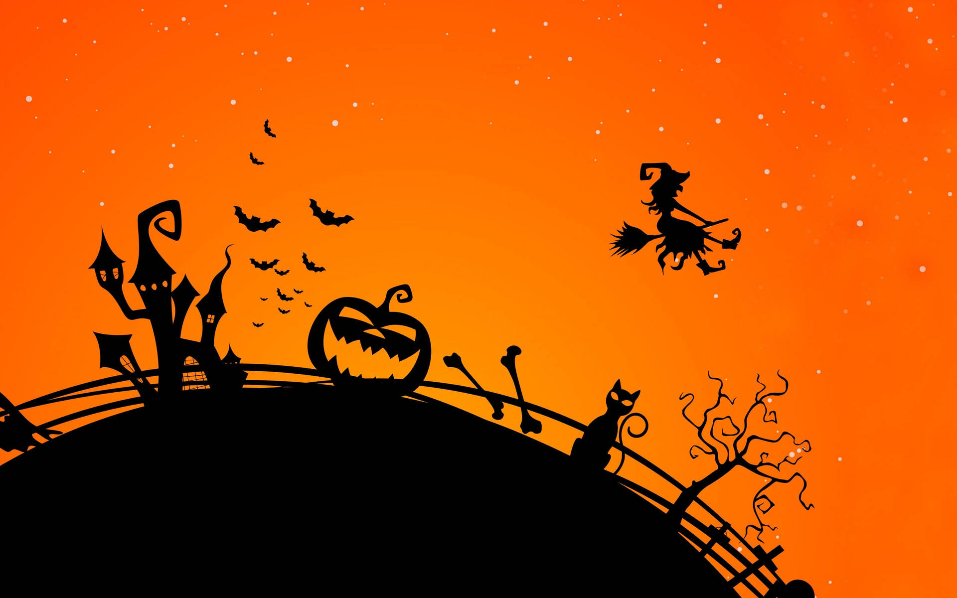 Download Orange Black Halloween Art Wallpaper